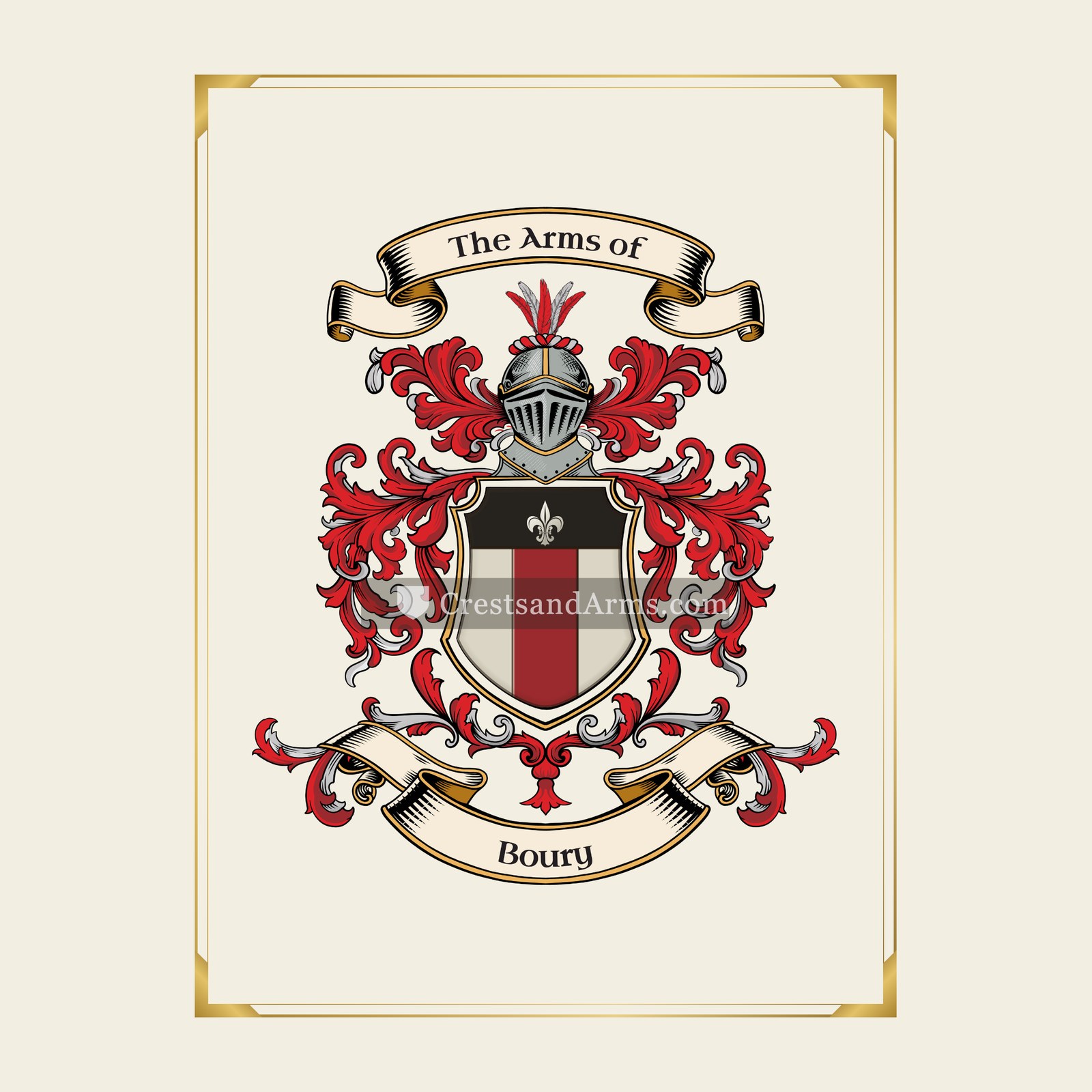 With gold border