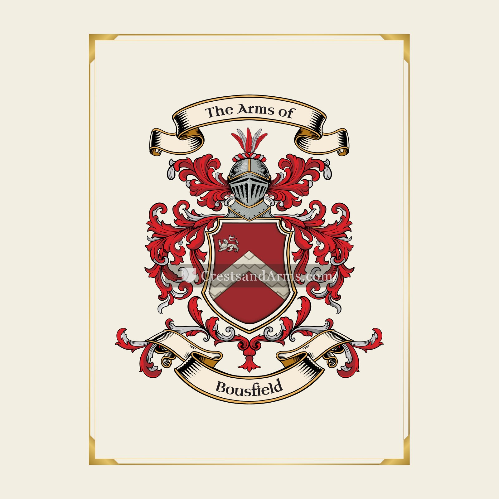 With gold border