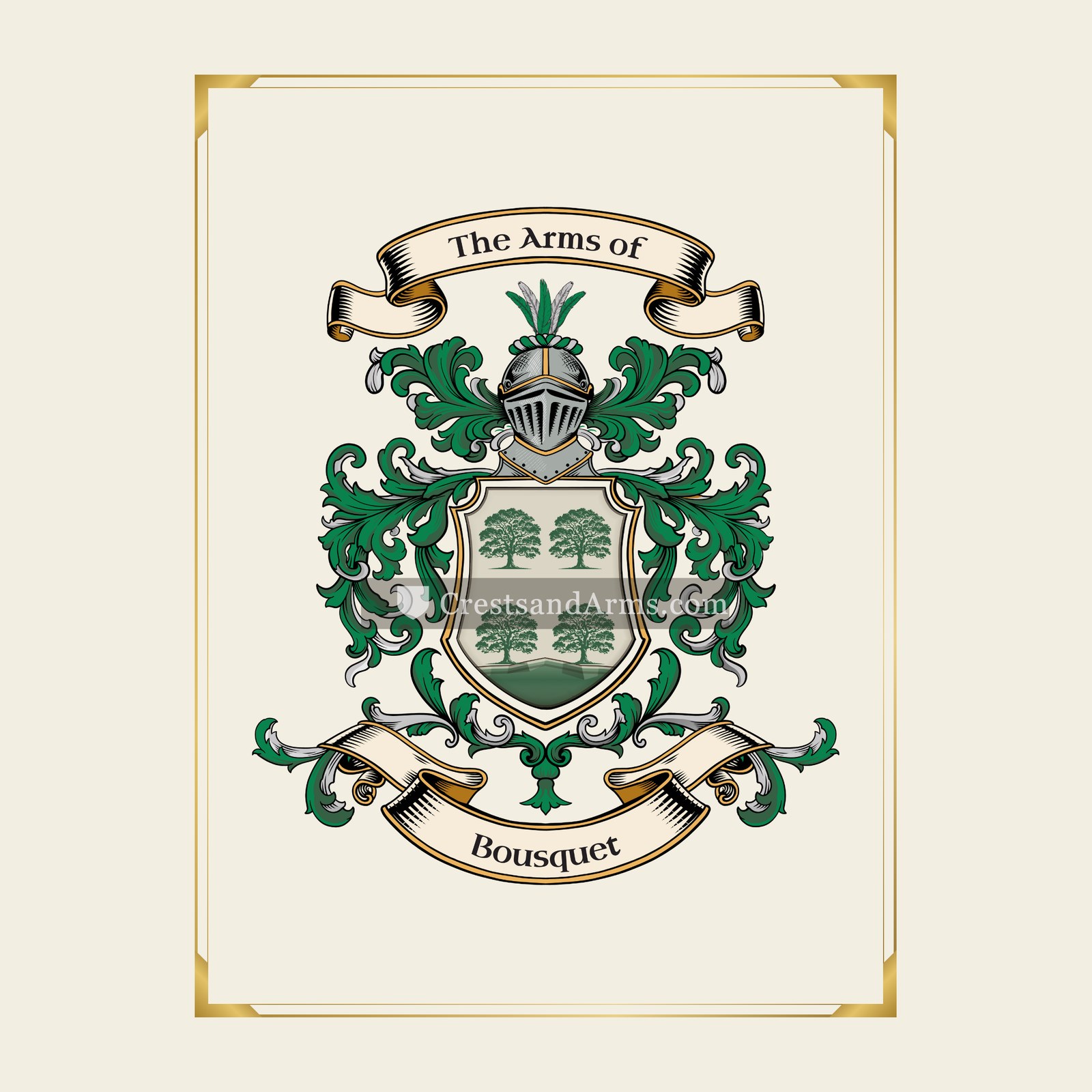 With gold border