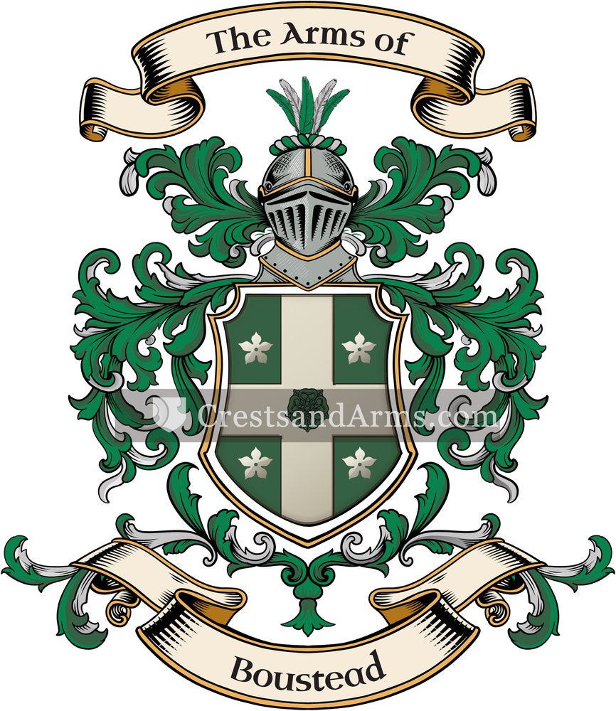 The Boustead coat of arms, drawn from the recorded blazon