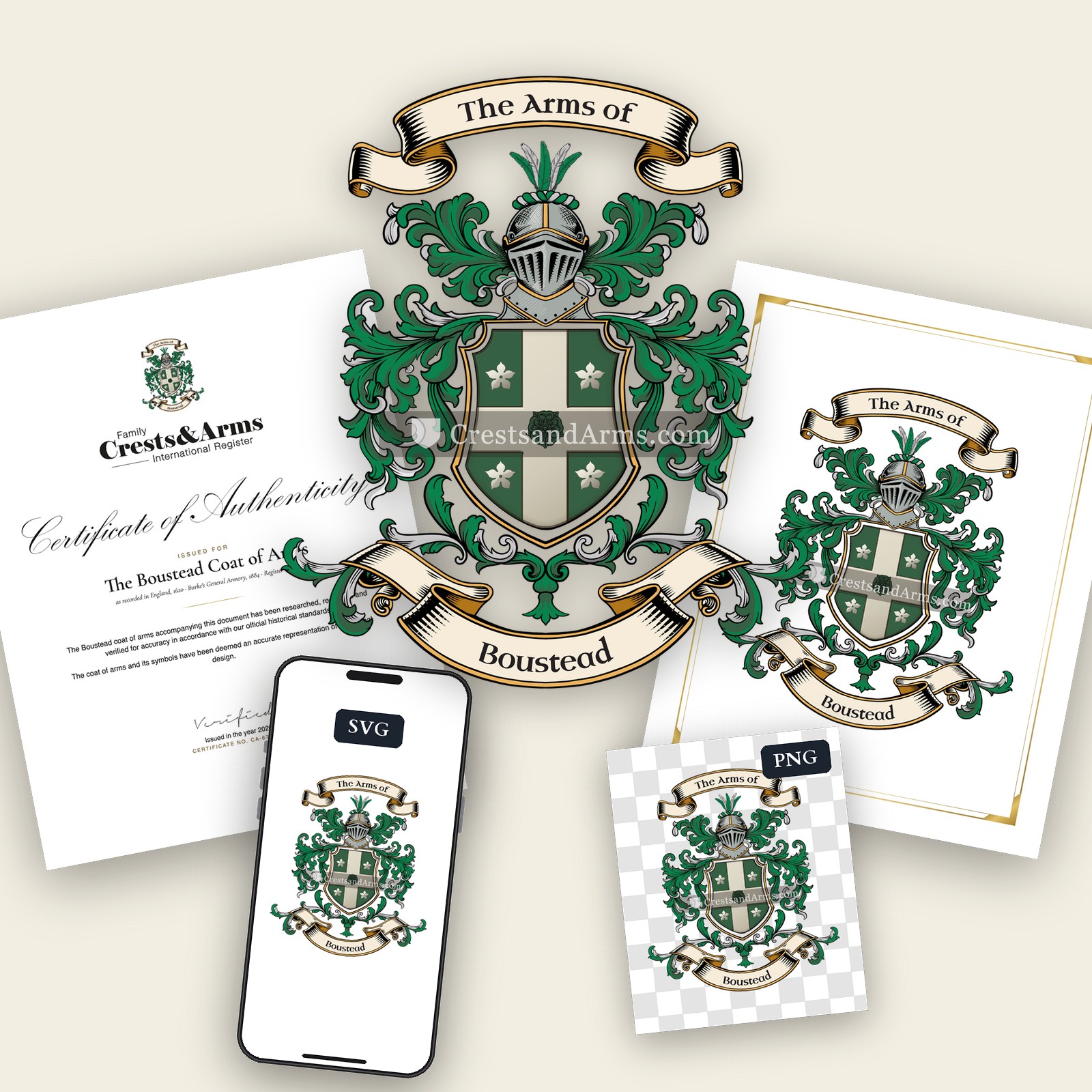 The Boustead arms on the coat of arms — digital pack