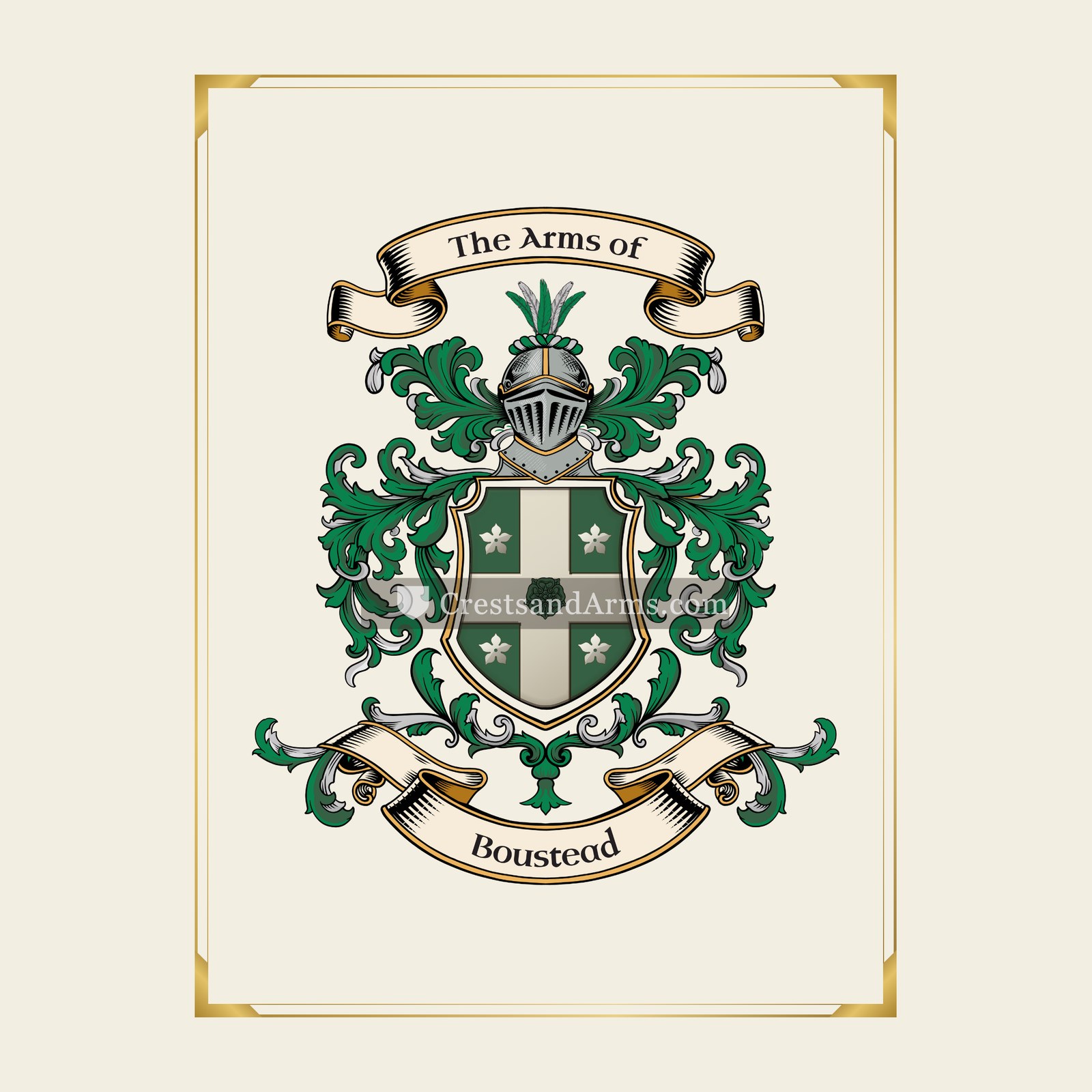 With gold border