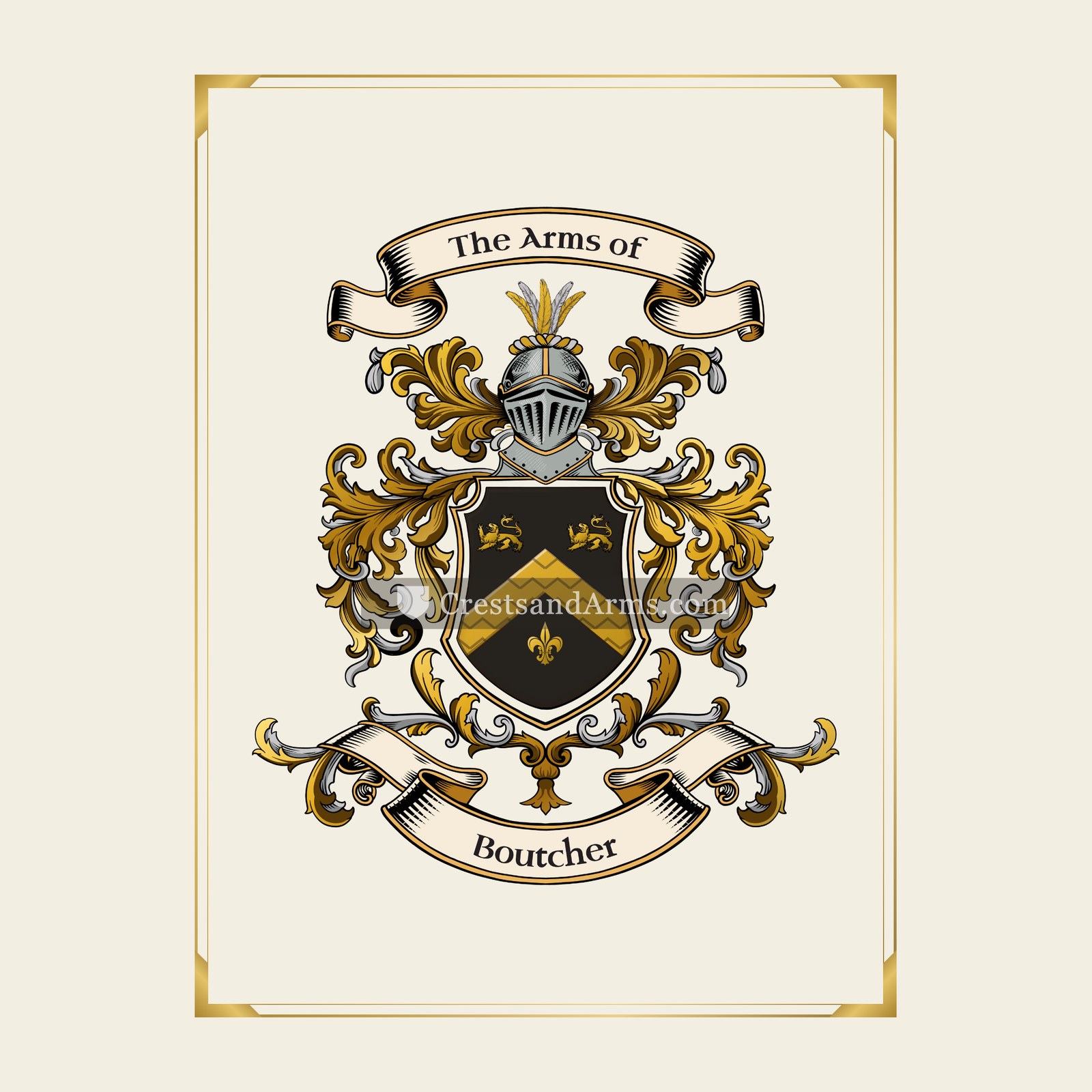 With gold border