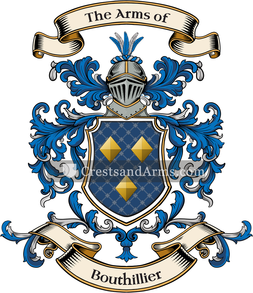 The Bouthillier coat of arms, drawn from the recorded blazon