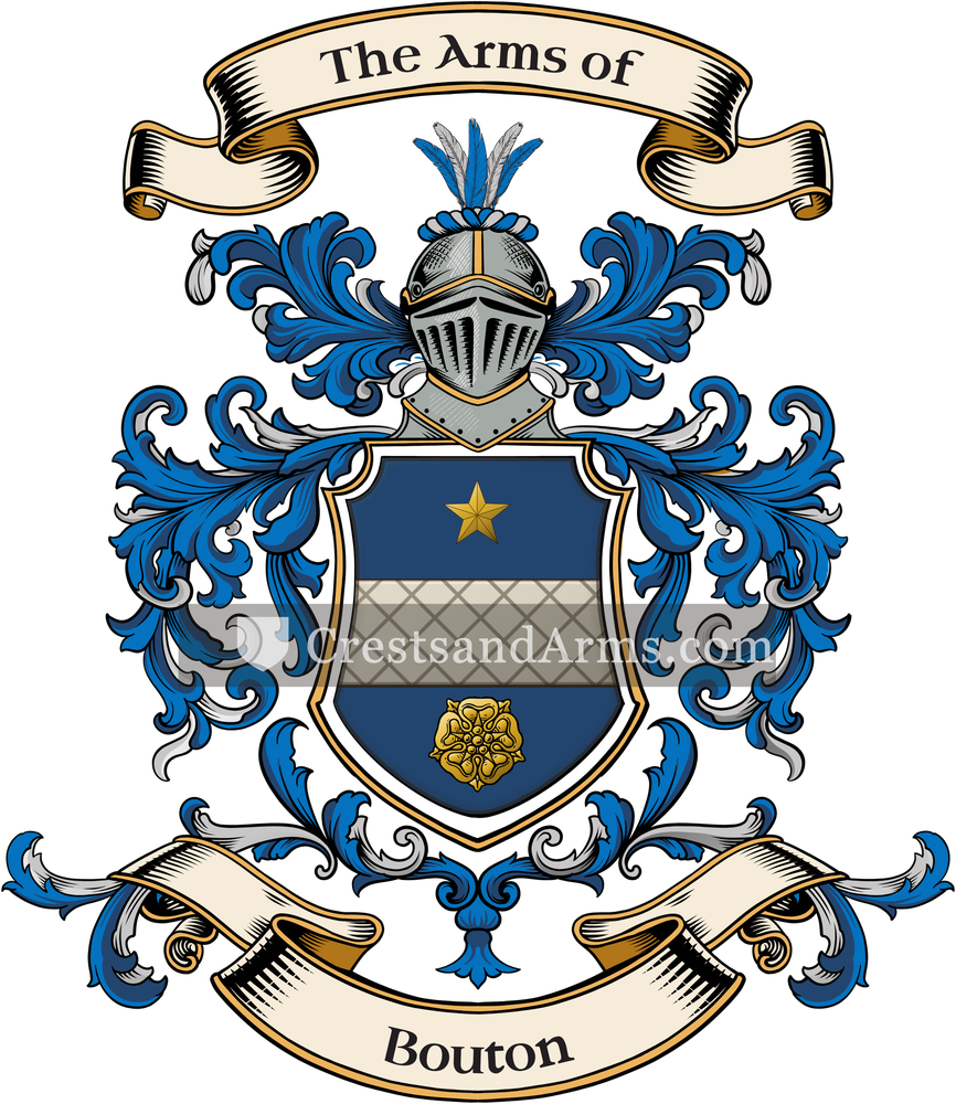 The Bouton coat of arms, drawn from the recorded blazon