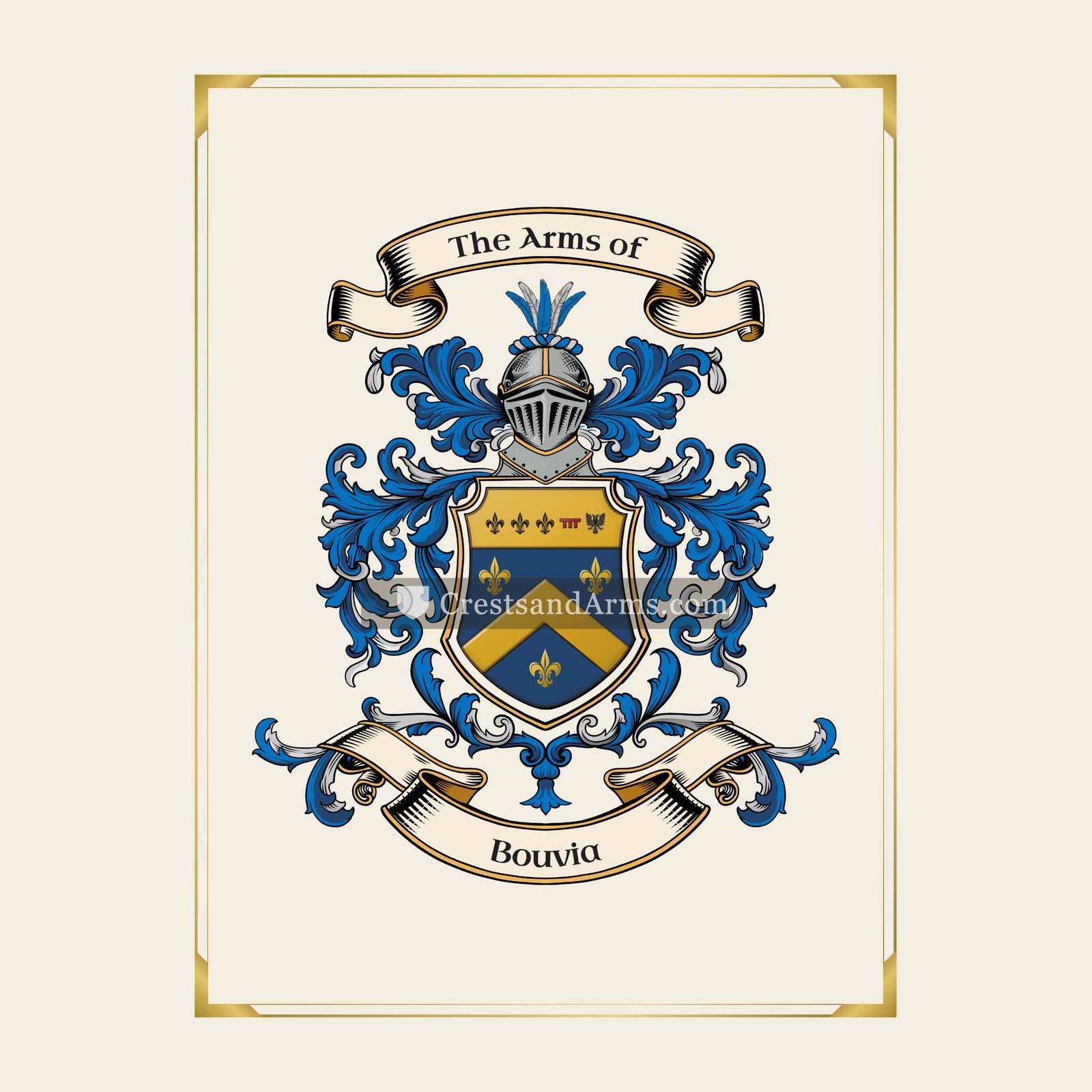 With gold border