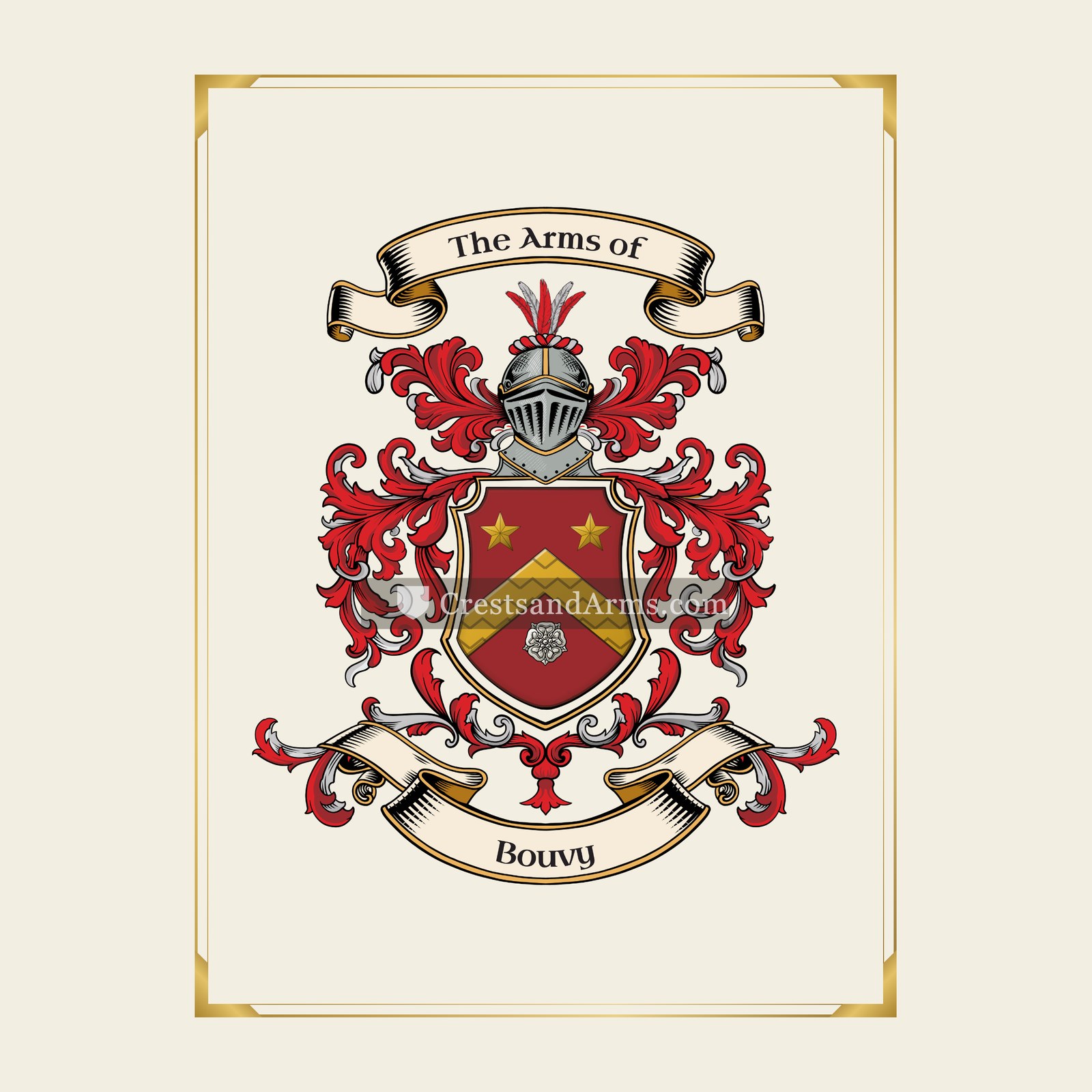 With gold border