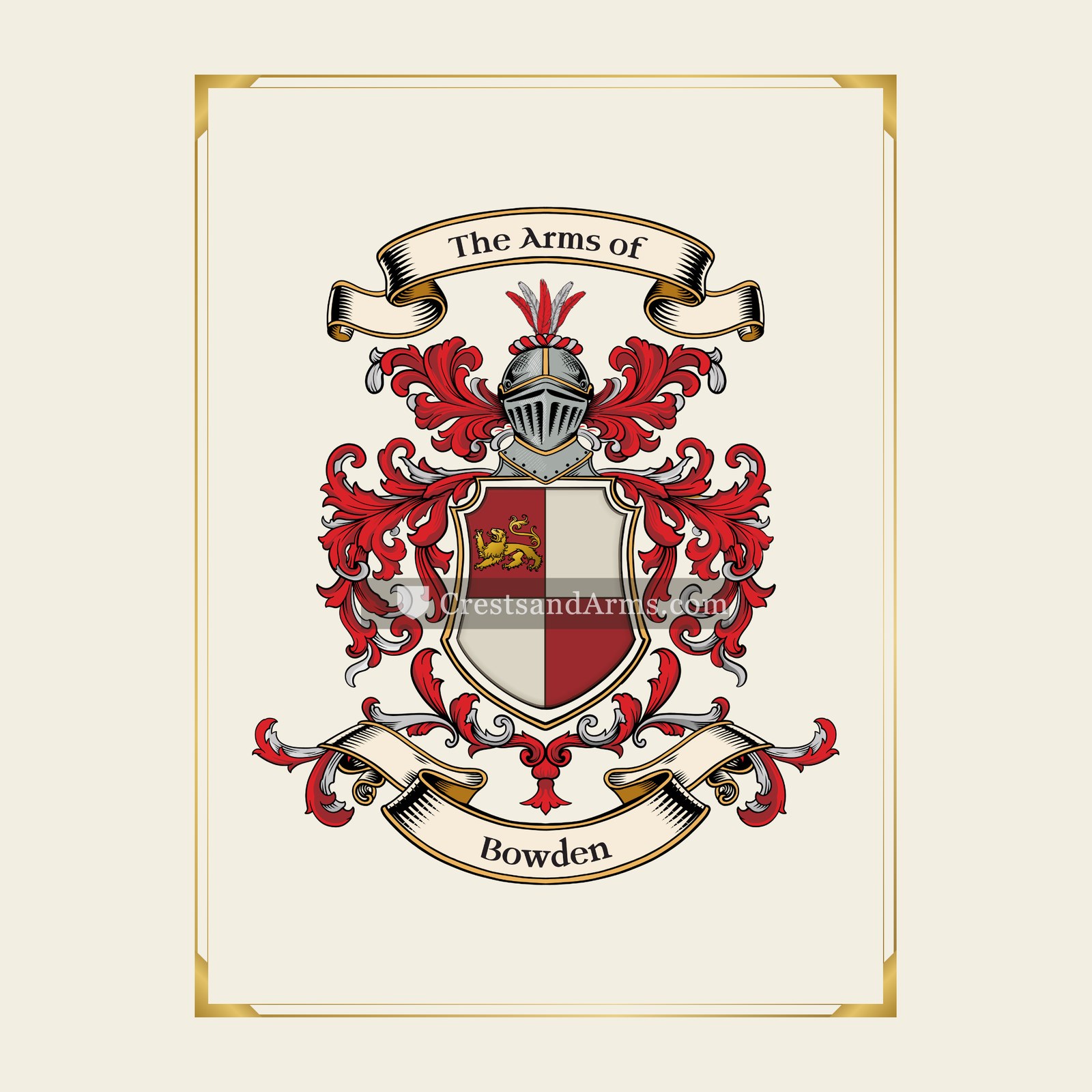 With gold border