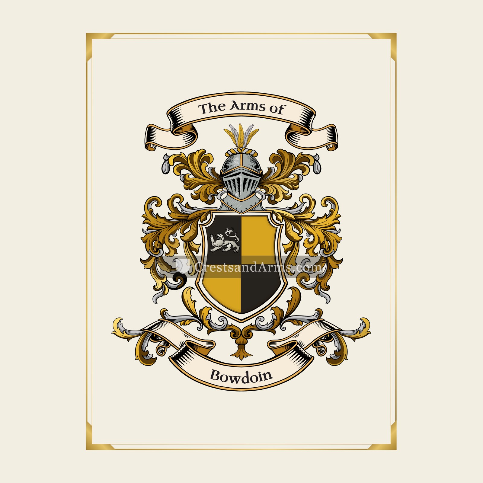 With gold border