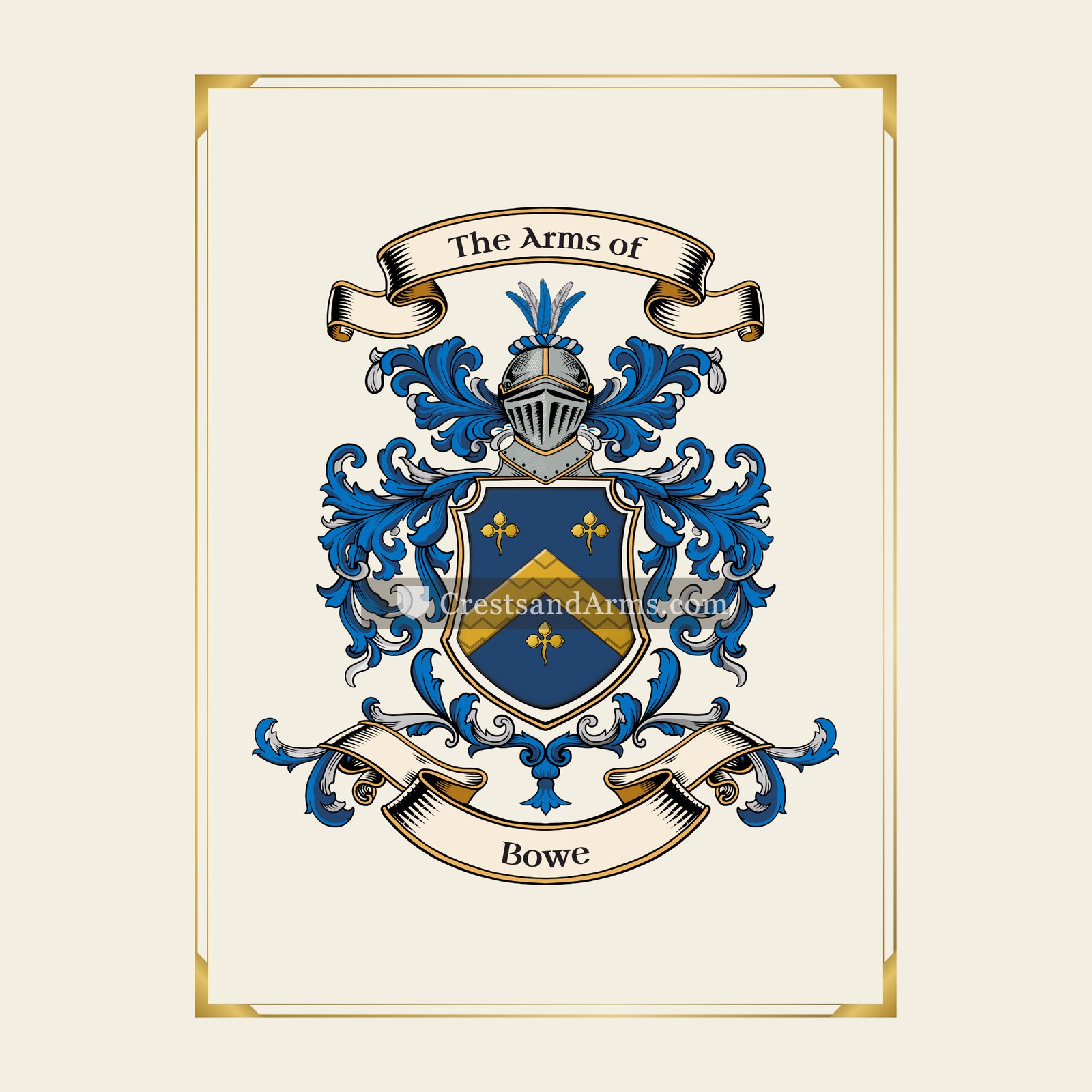 With gold border