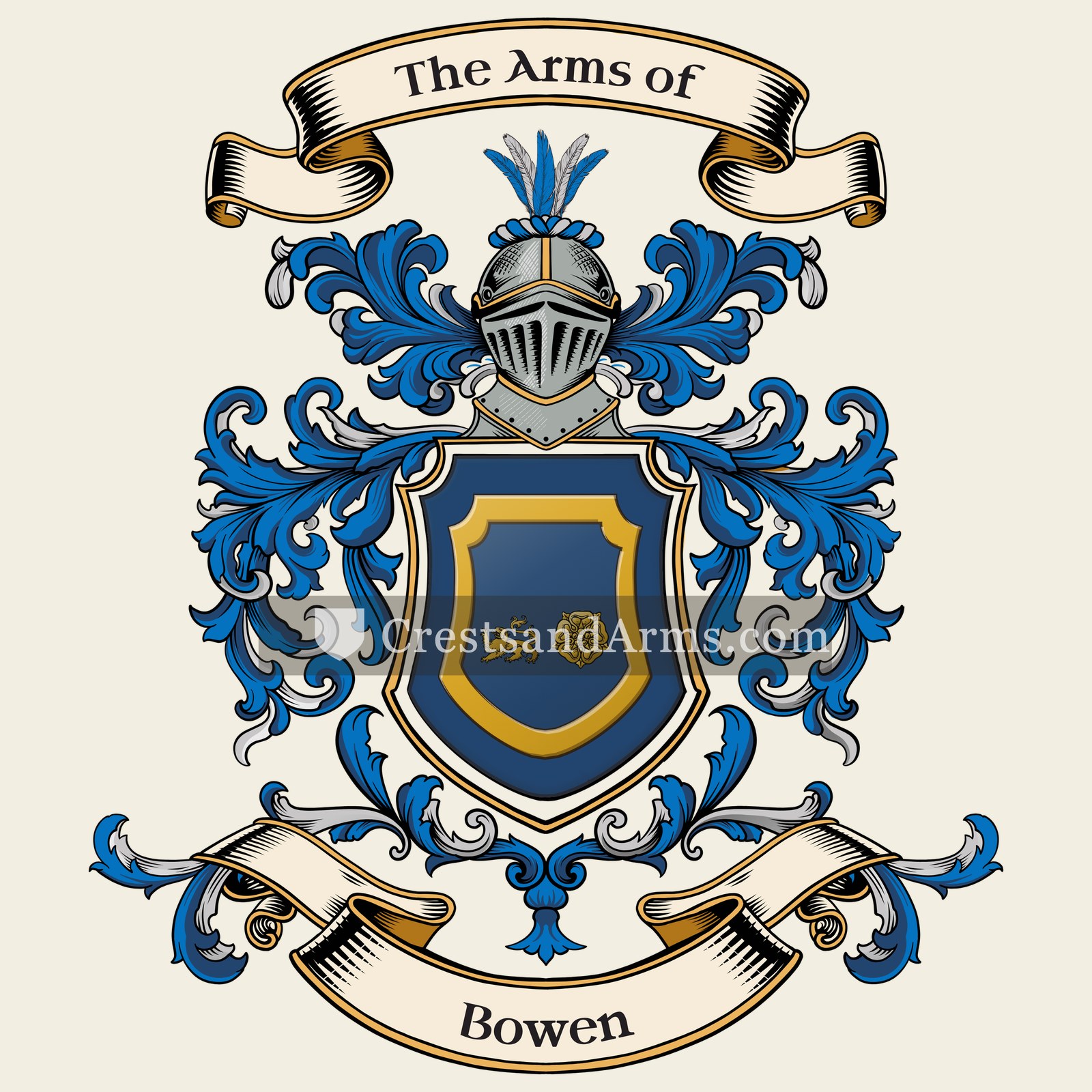 The Bowen coat of arms, drawn from the recorded blazon