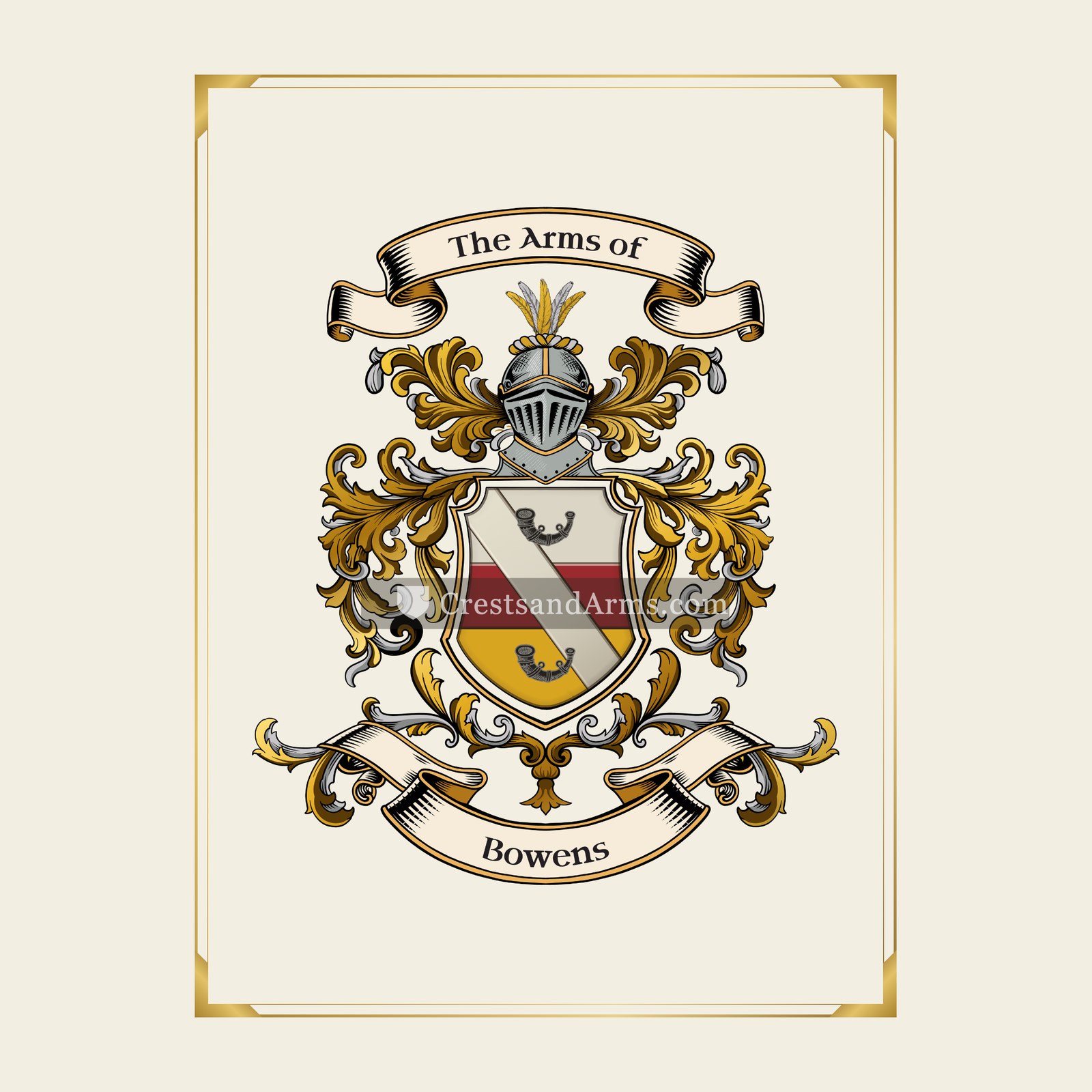 With gold border