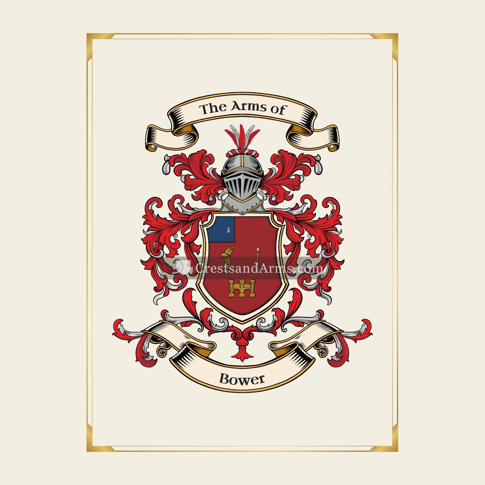 With gold border