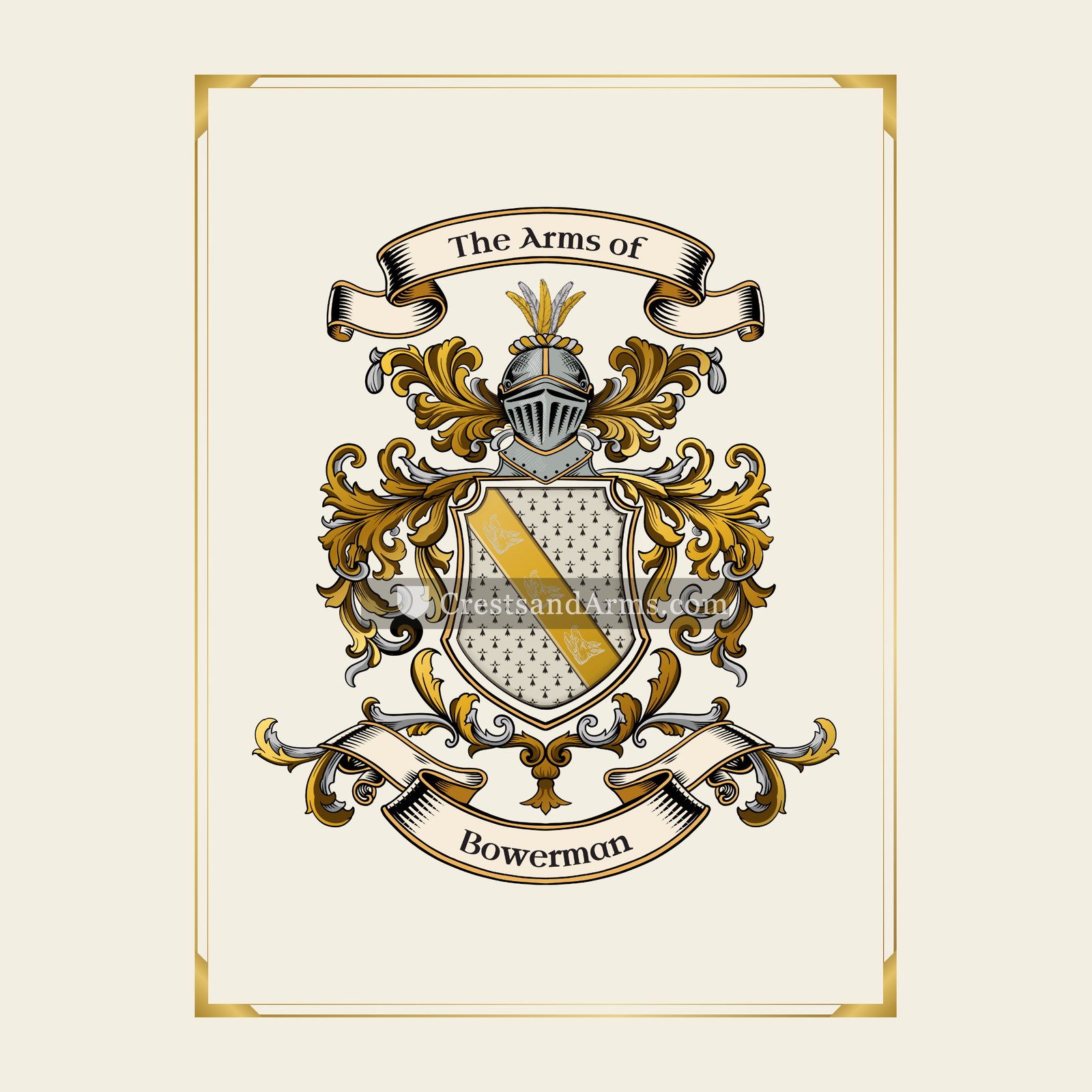 With gold border