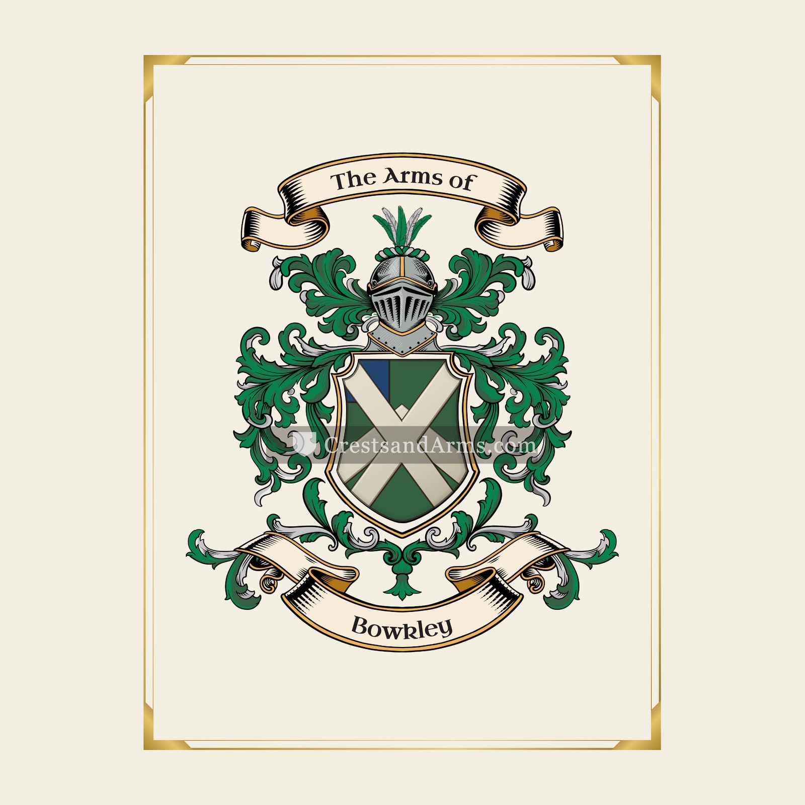 With gold border