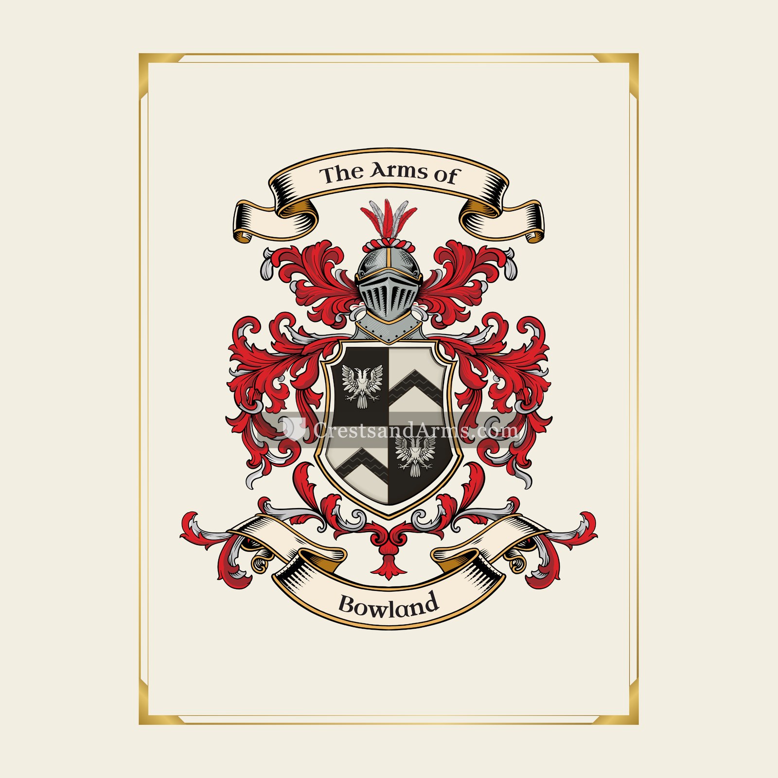 With gold border