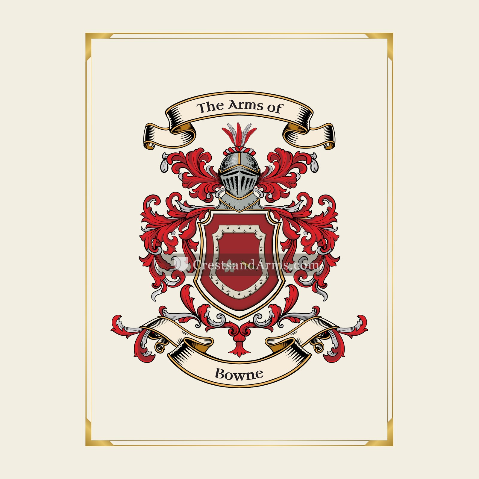 With gold border