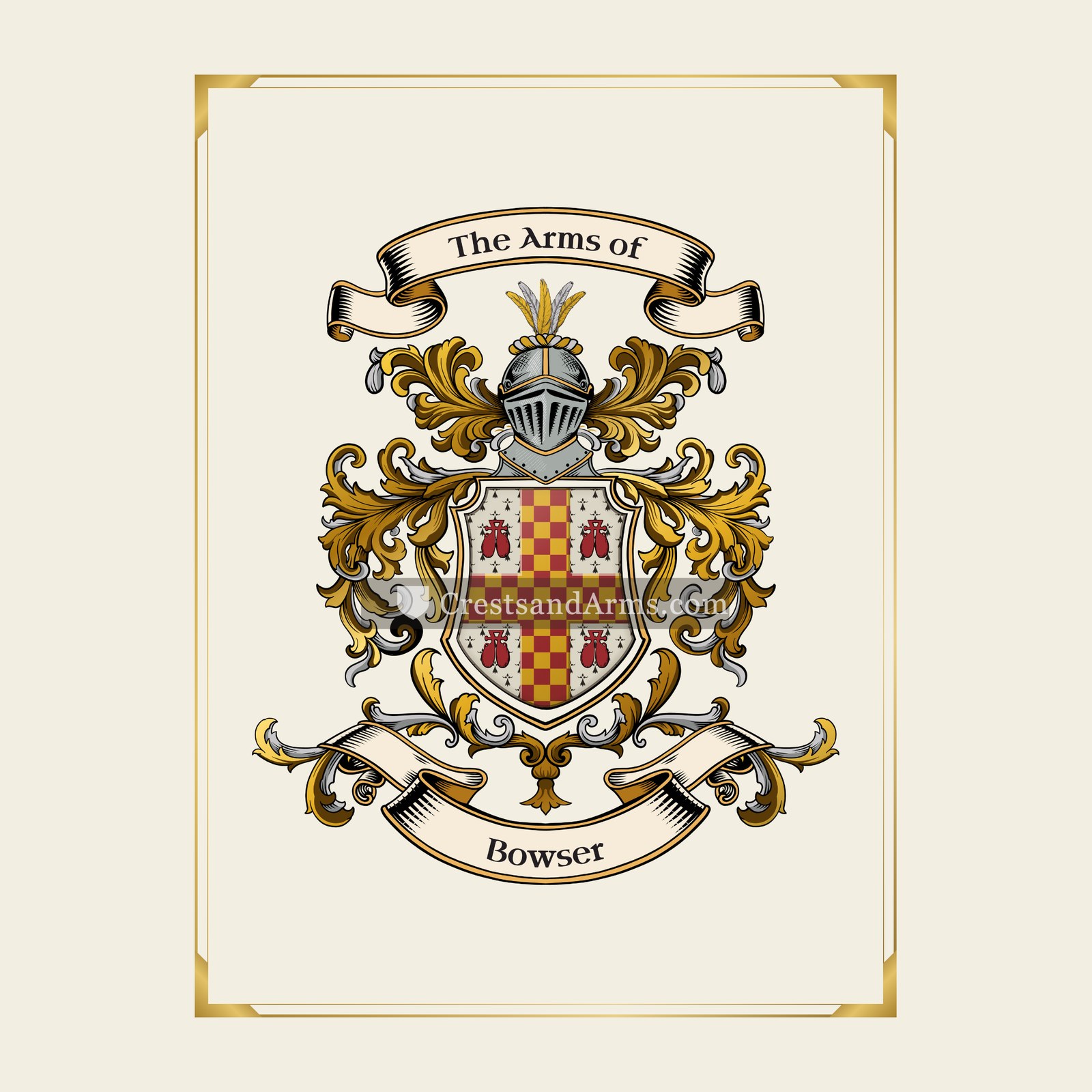With gold border