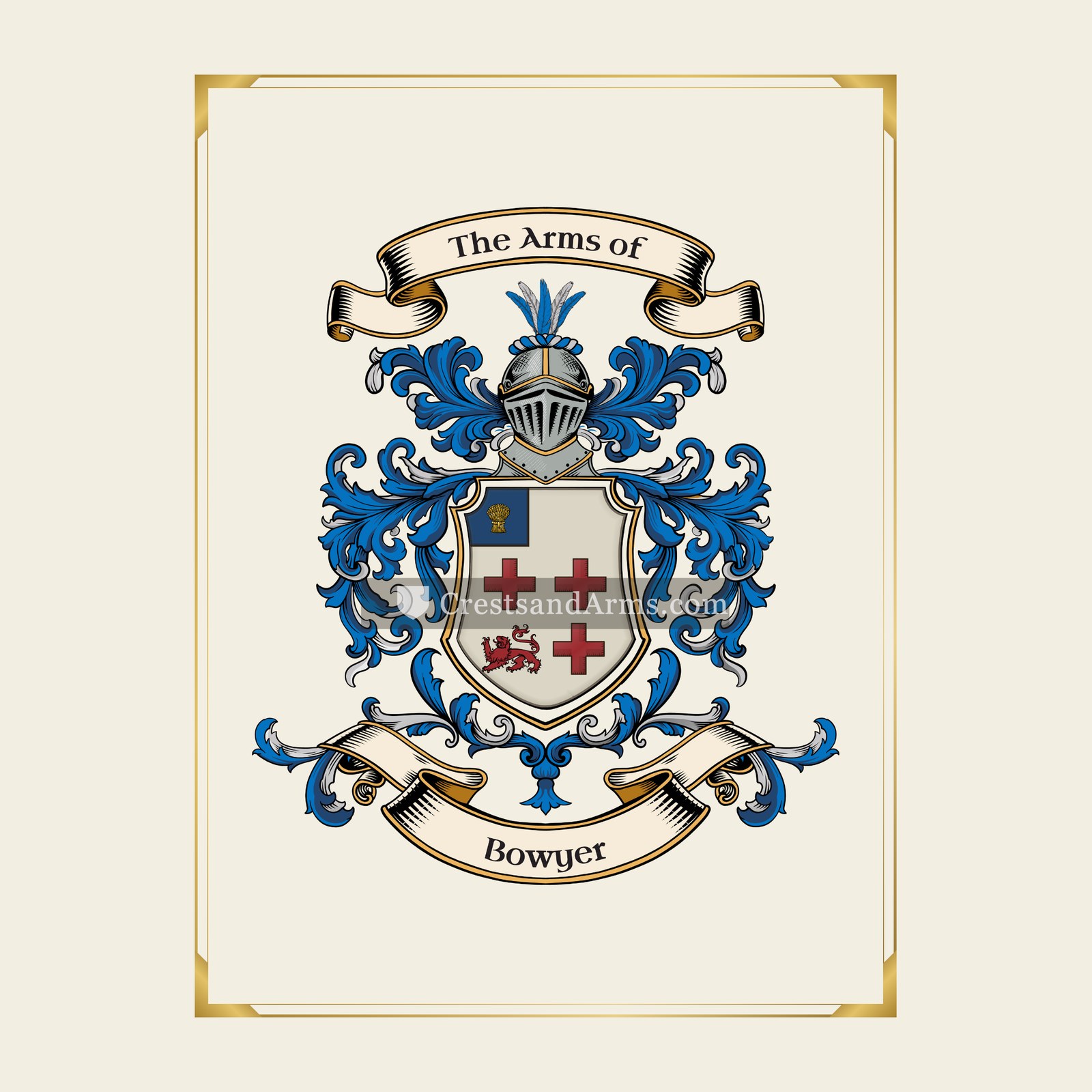 With gold border