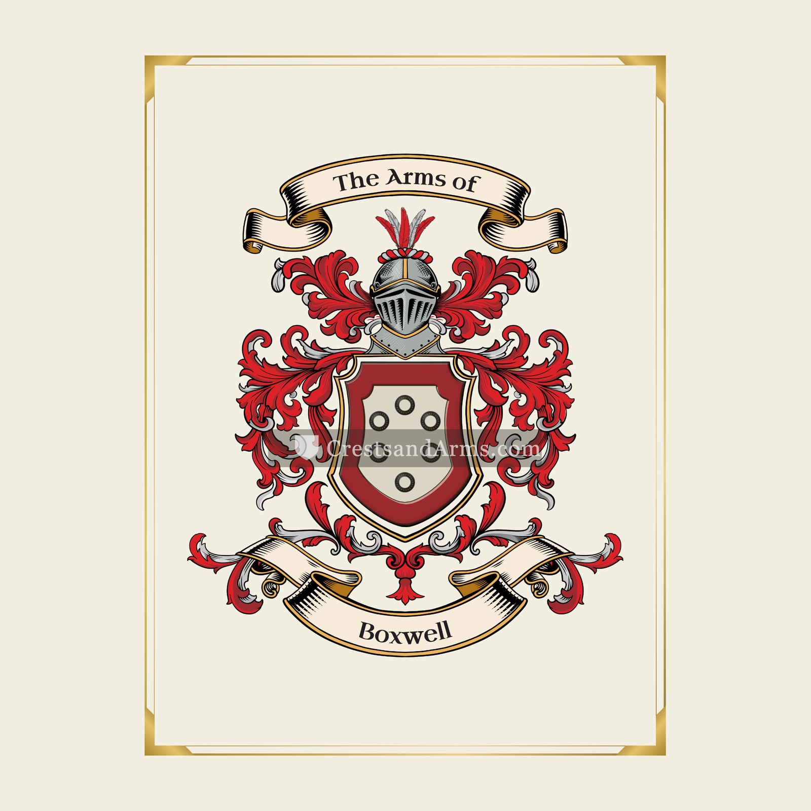With gold border