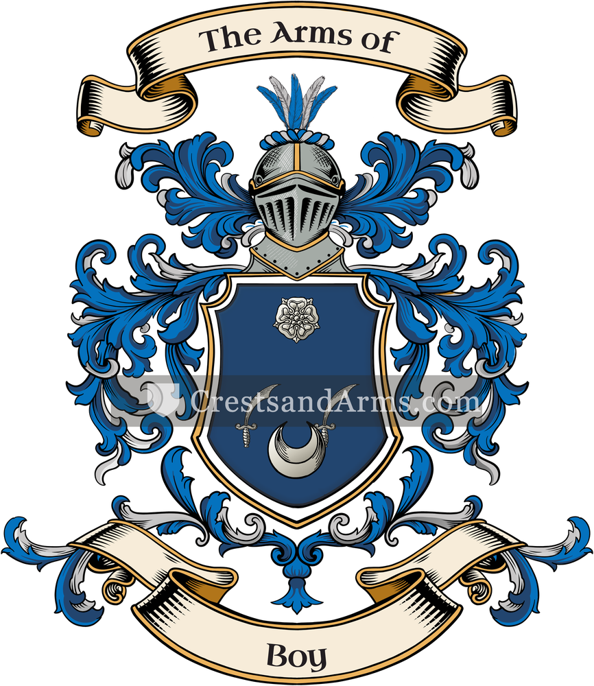 The Boy coat of arms, drawn from the recorded blazon