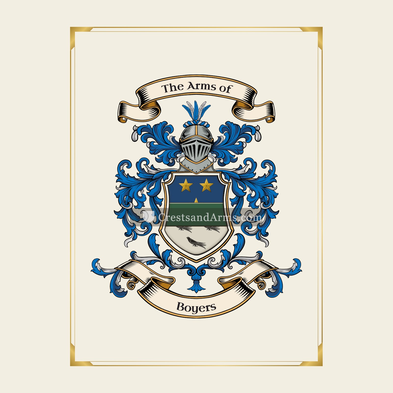 With gold border