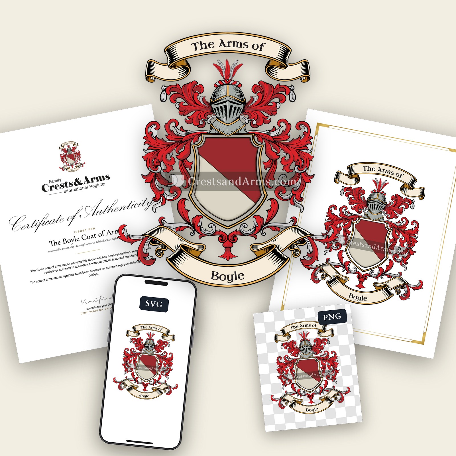 The Boyle arms on the coat of arms — digital pack