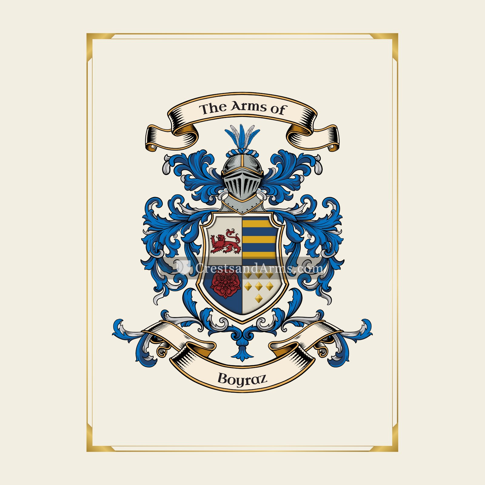 With gold border