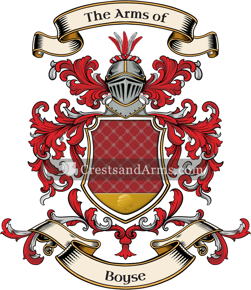 The Boyse coat of arms, drawn from the recorded blazon