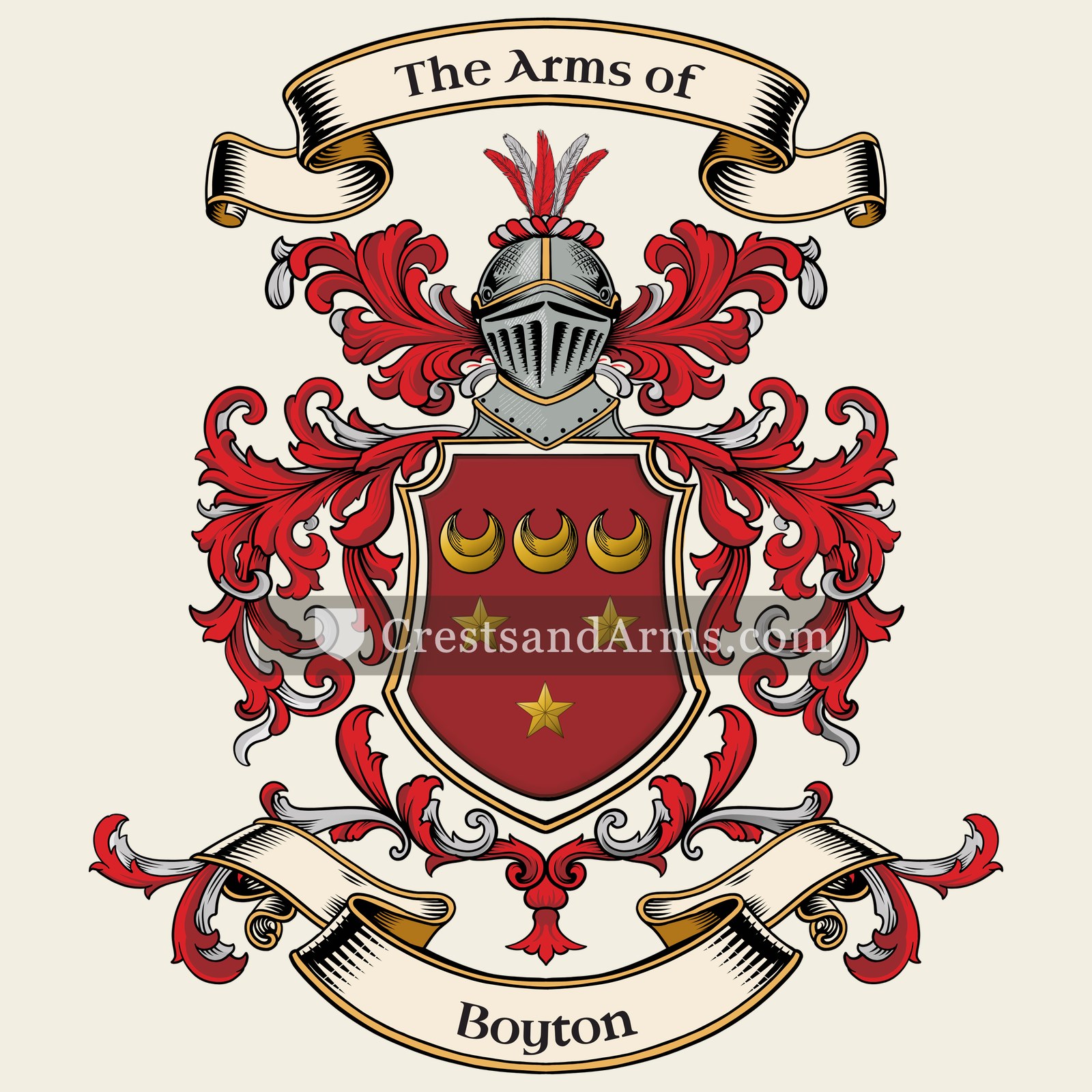 The Boyton coat of arms, drawn from the recorded blazon