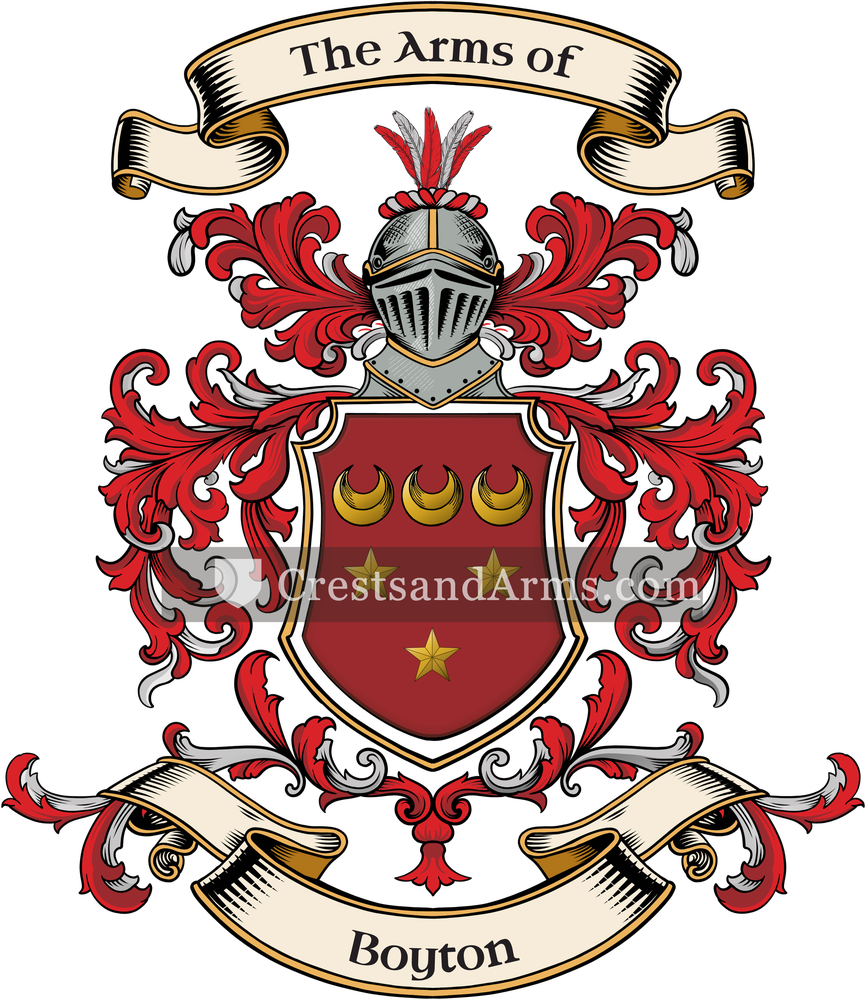 The Boyton coat of arms, drawn from the recorded blazon