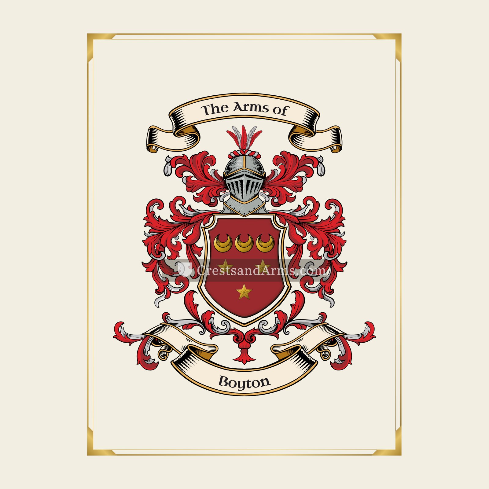 With gold border