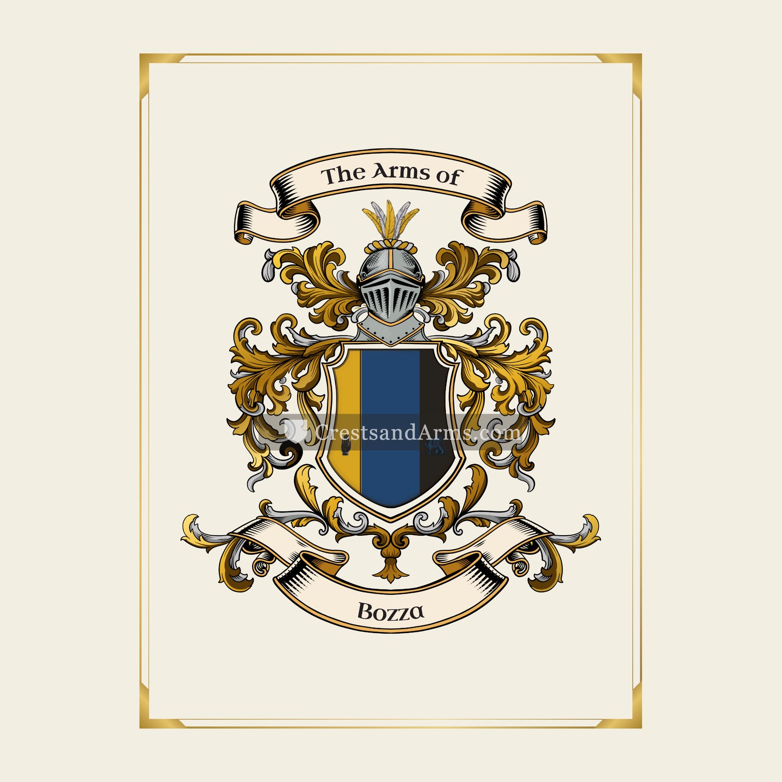 With gold border