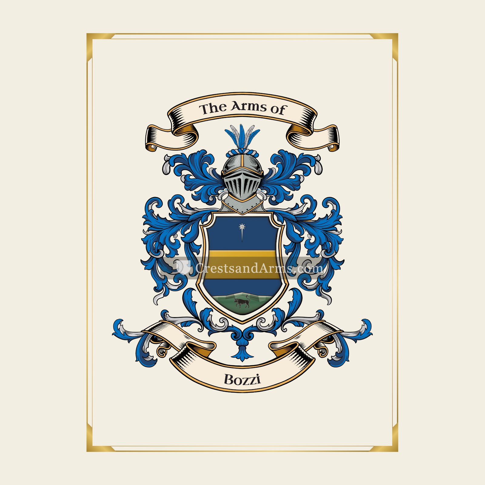 With gold border