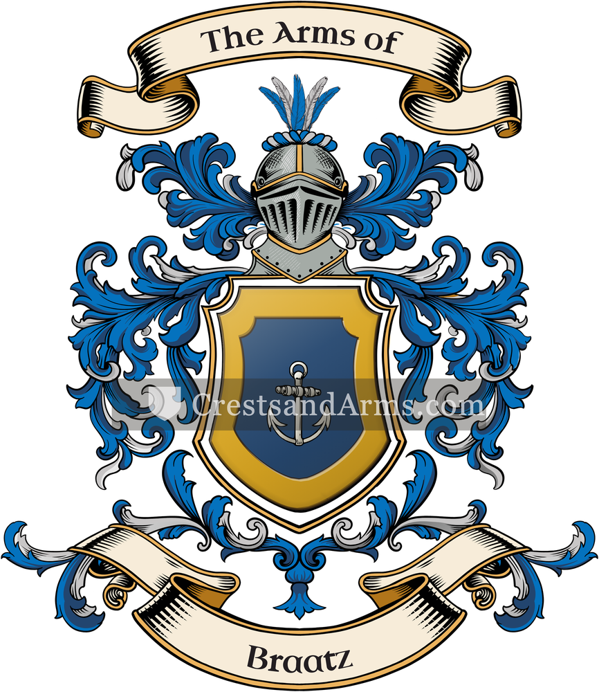 The Braatz coat of arms, drawn from the recorded blazon