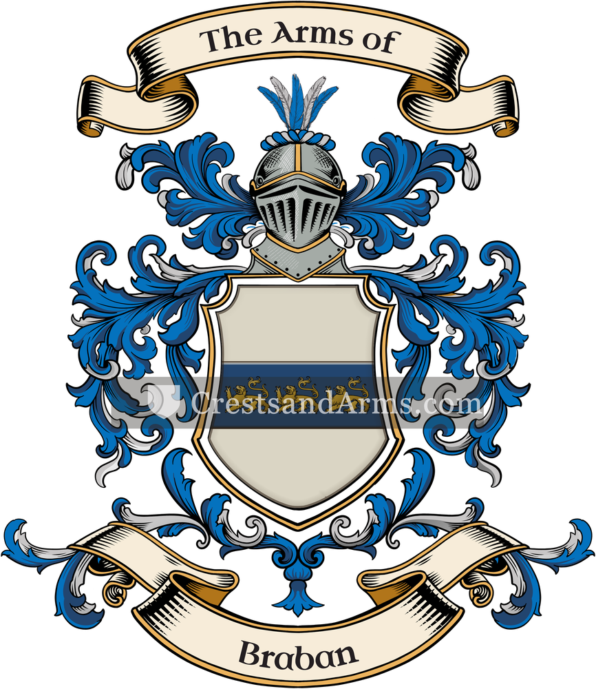 The Braban coat of arms, drawn from the recorded blazon