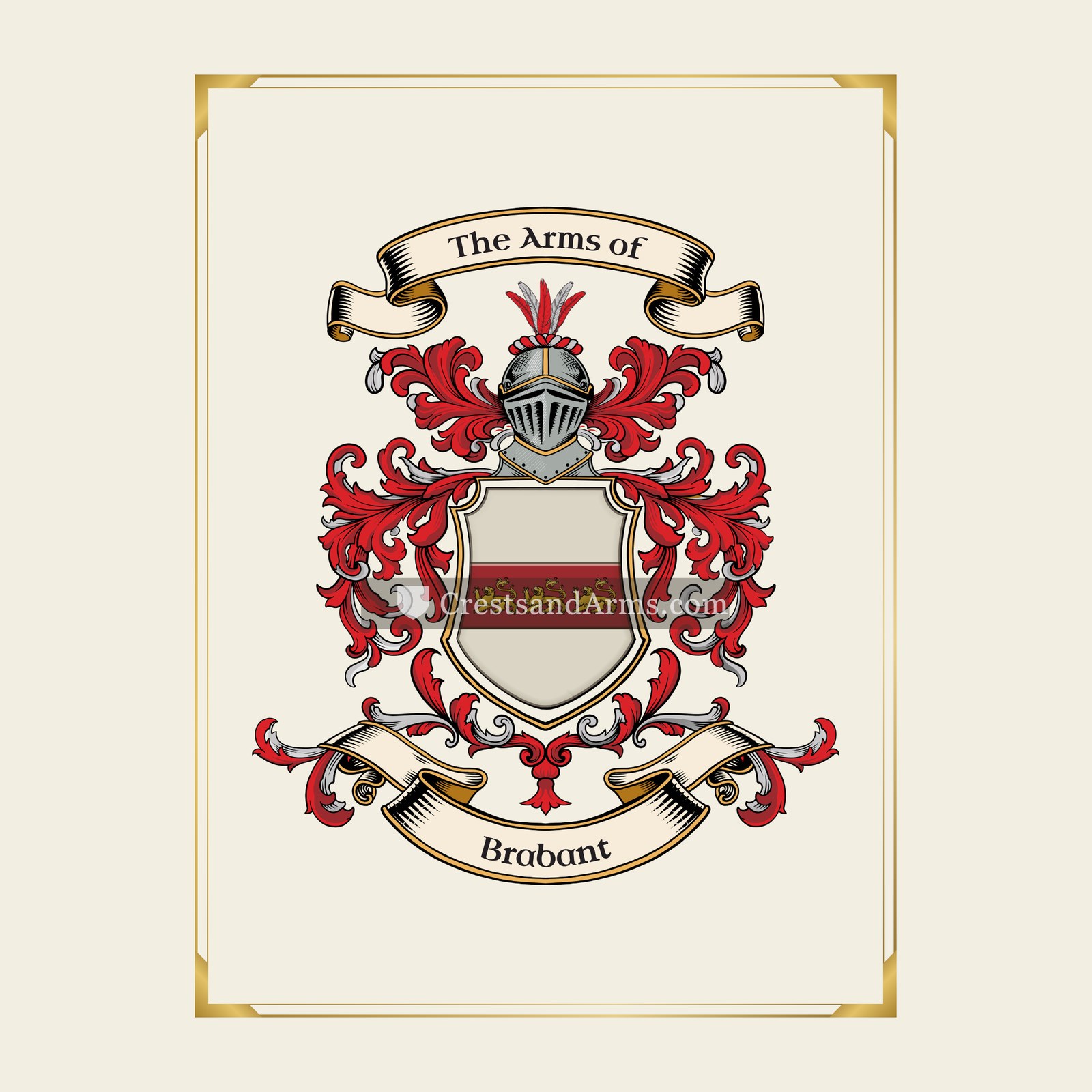 With gold border