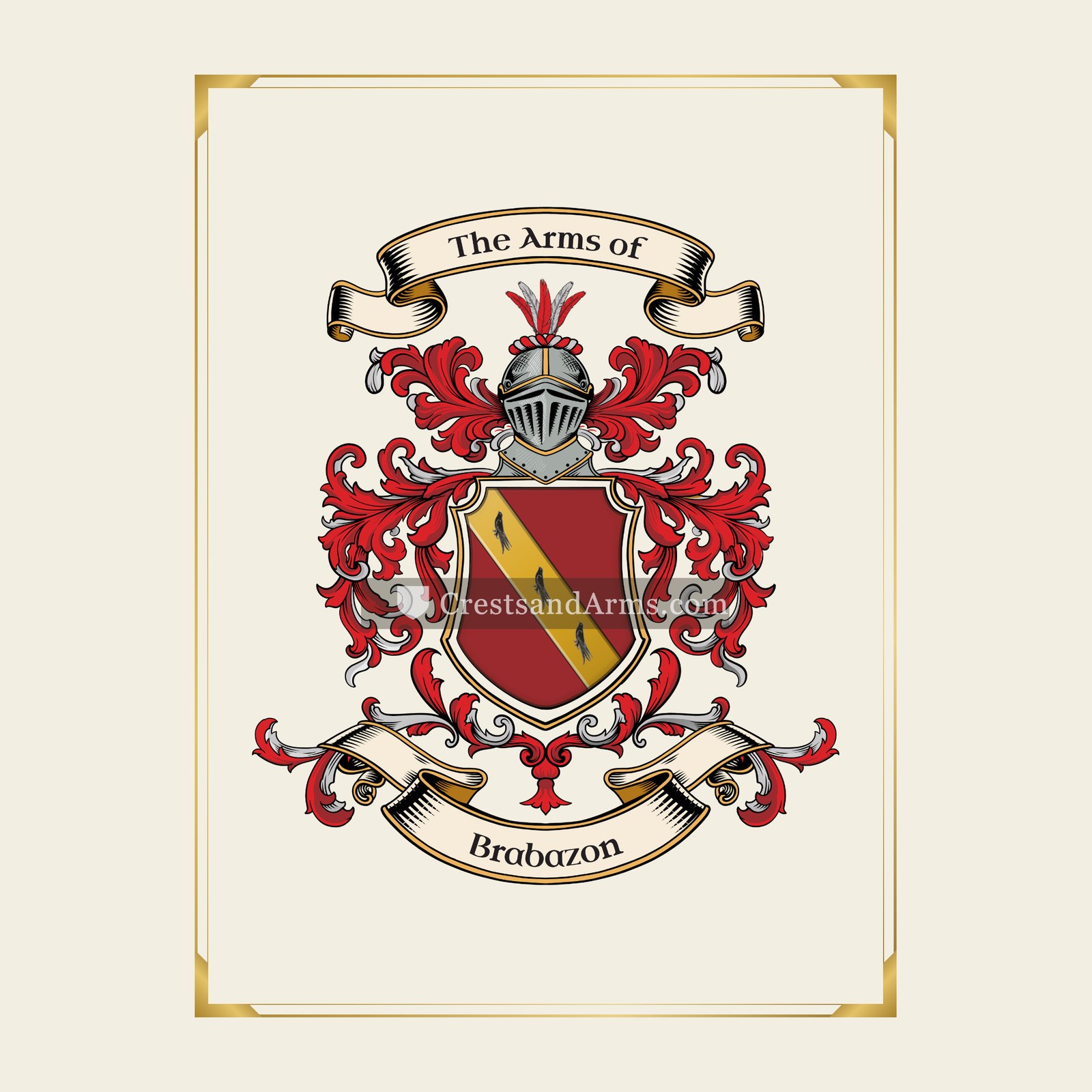 With gold border