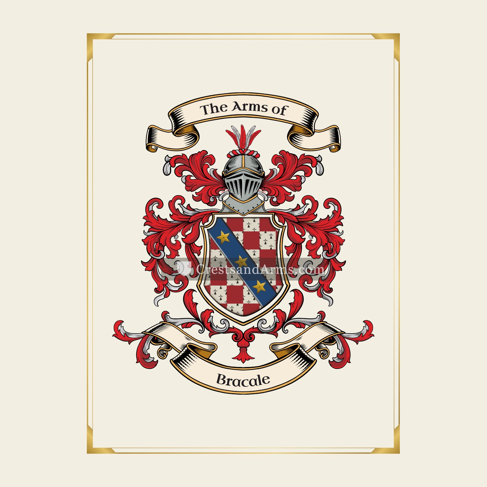 With gold border