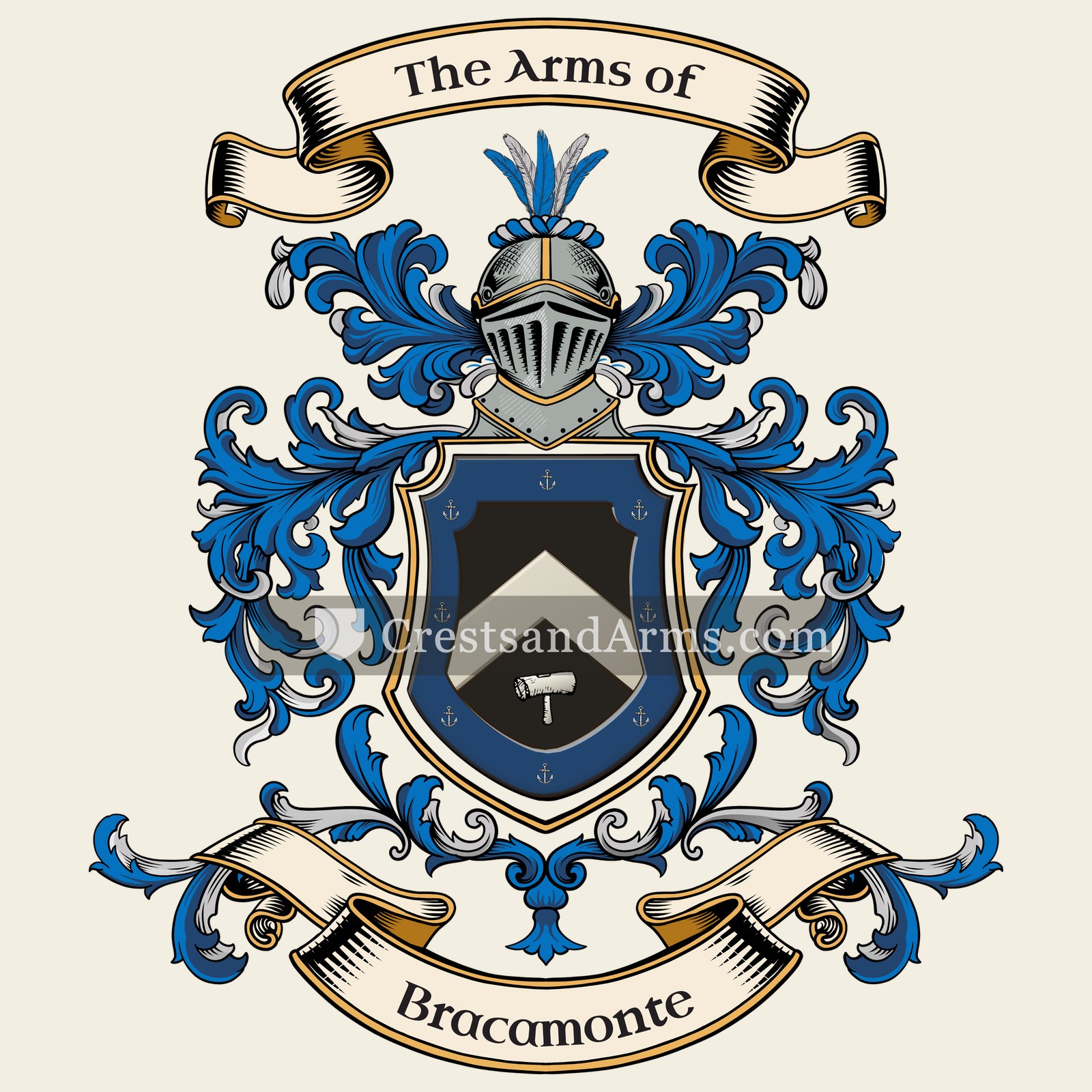 The Bracamonte coat of arms, drawn from the recorded blazon