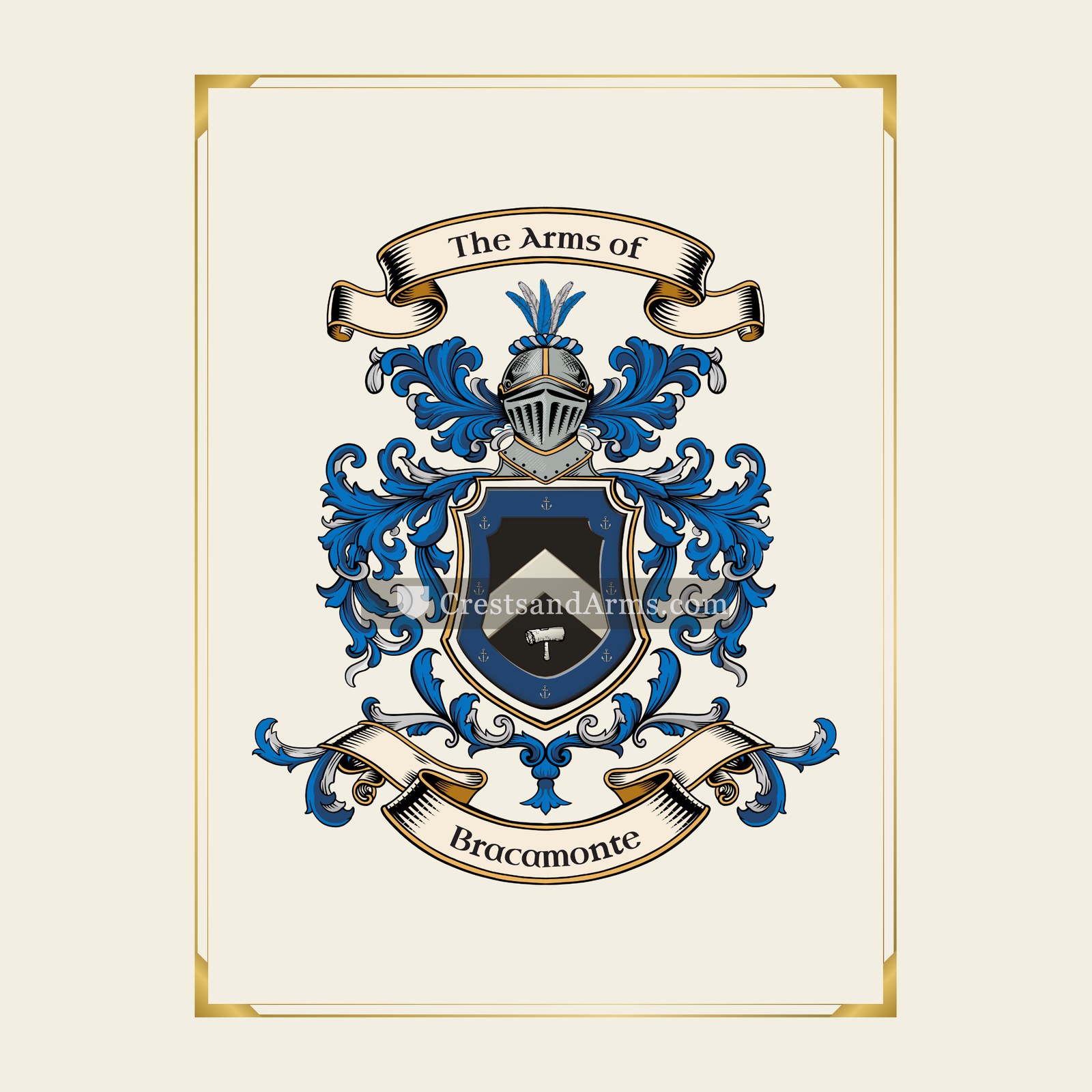 With gold border