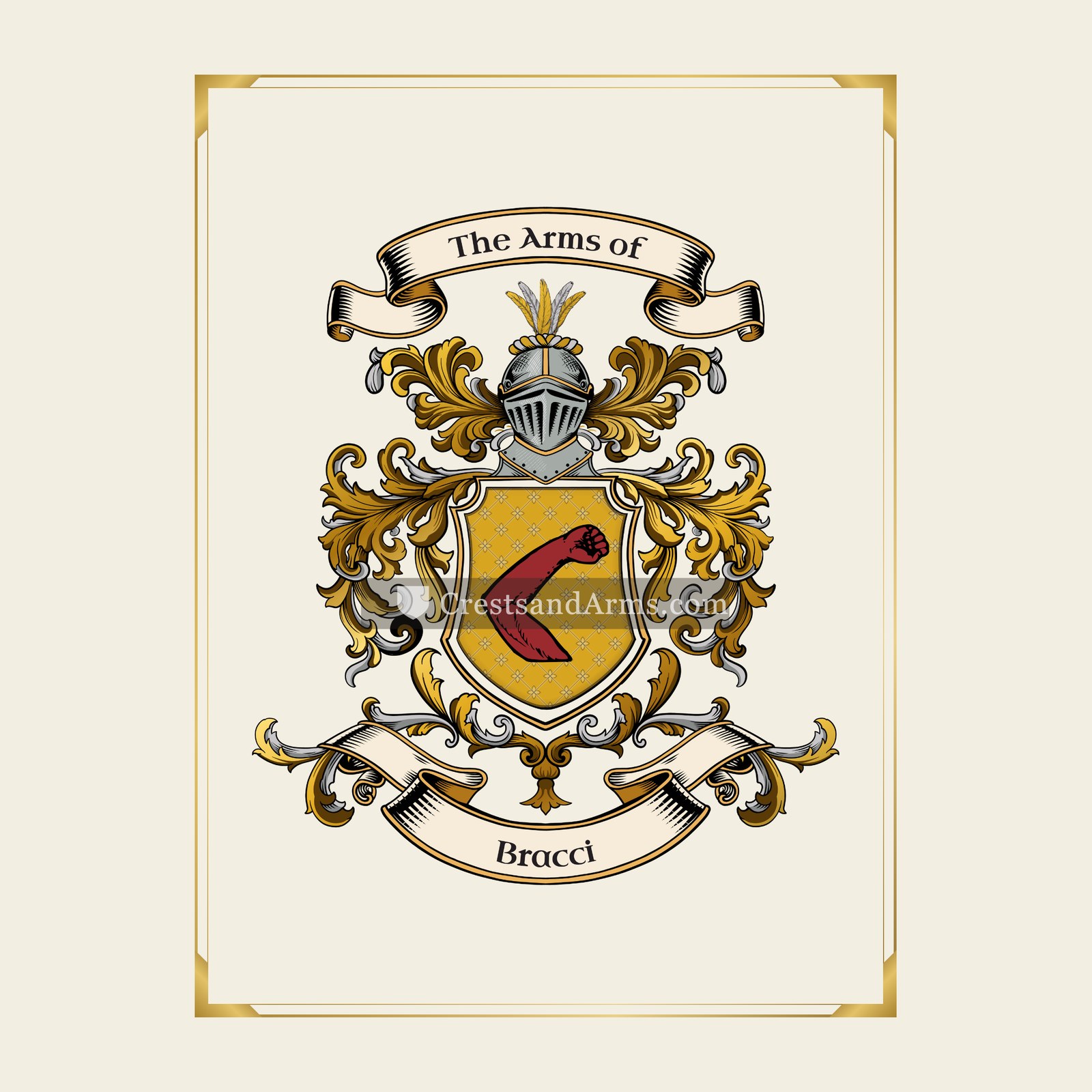 With gold border