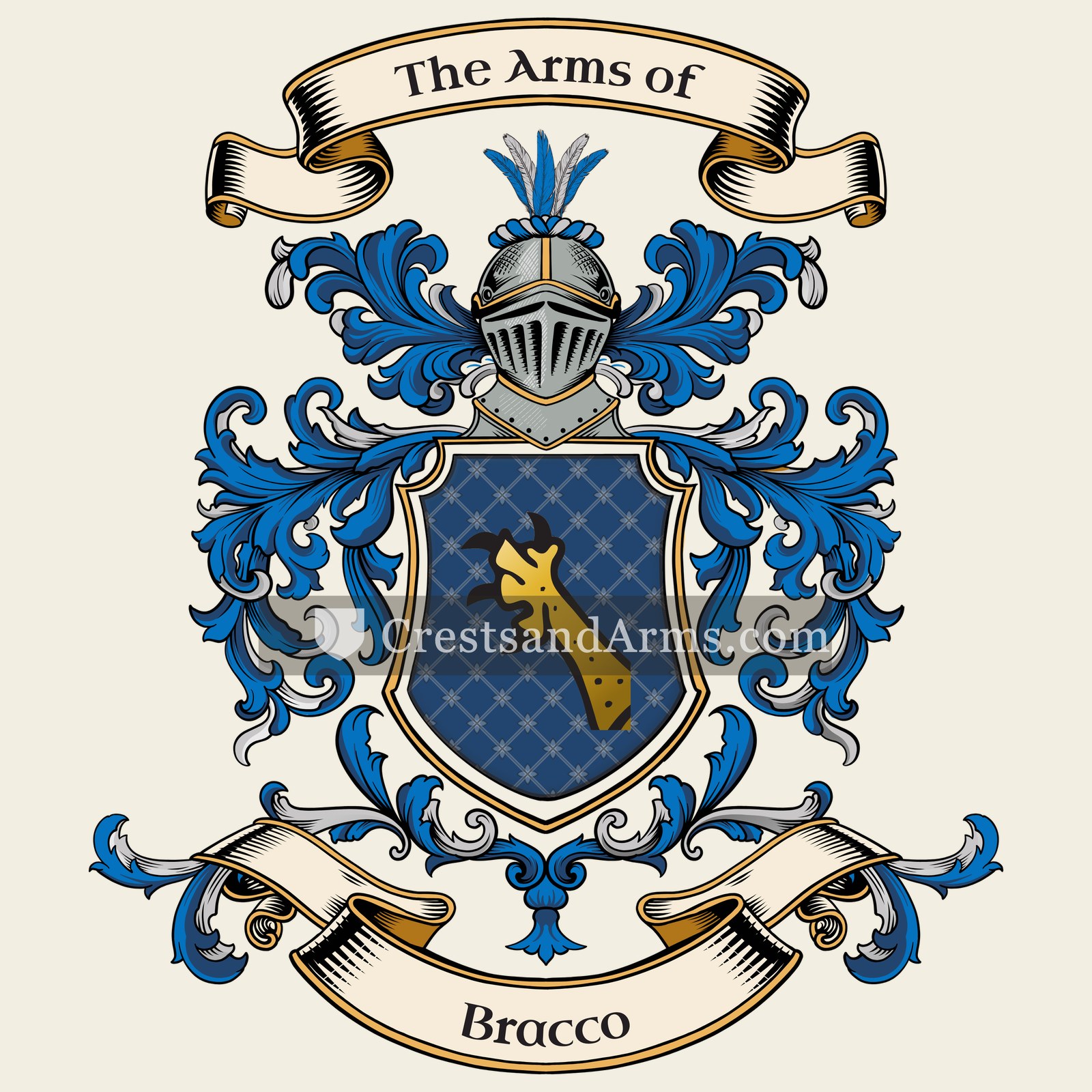 The Bracco coat of arms, drawn from the recorded blazon