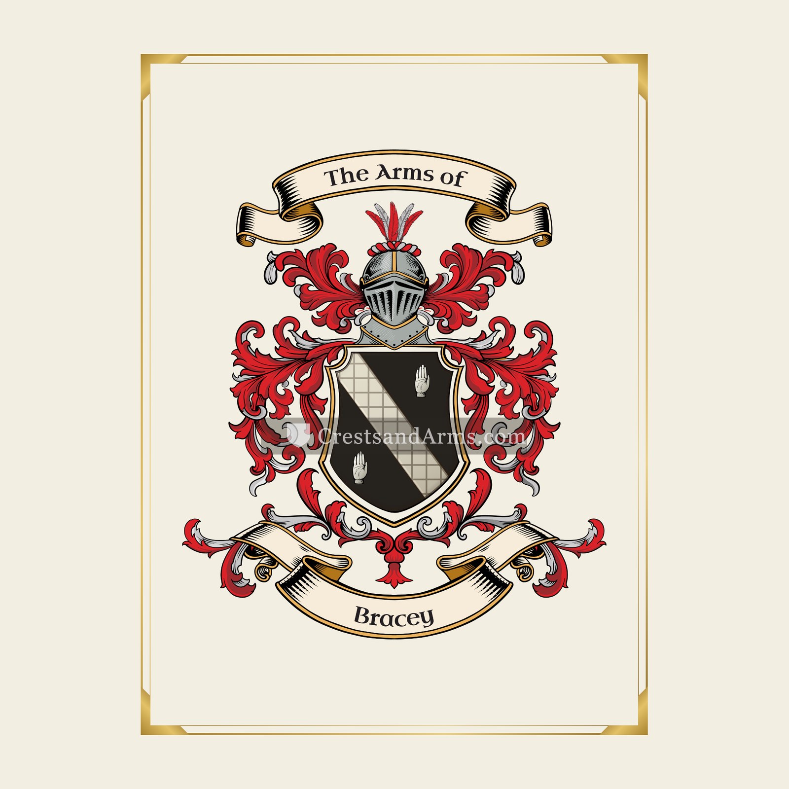 With gold border