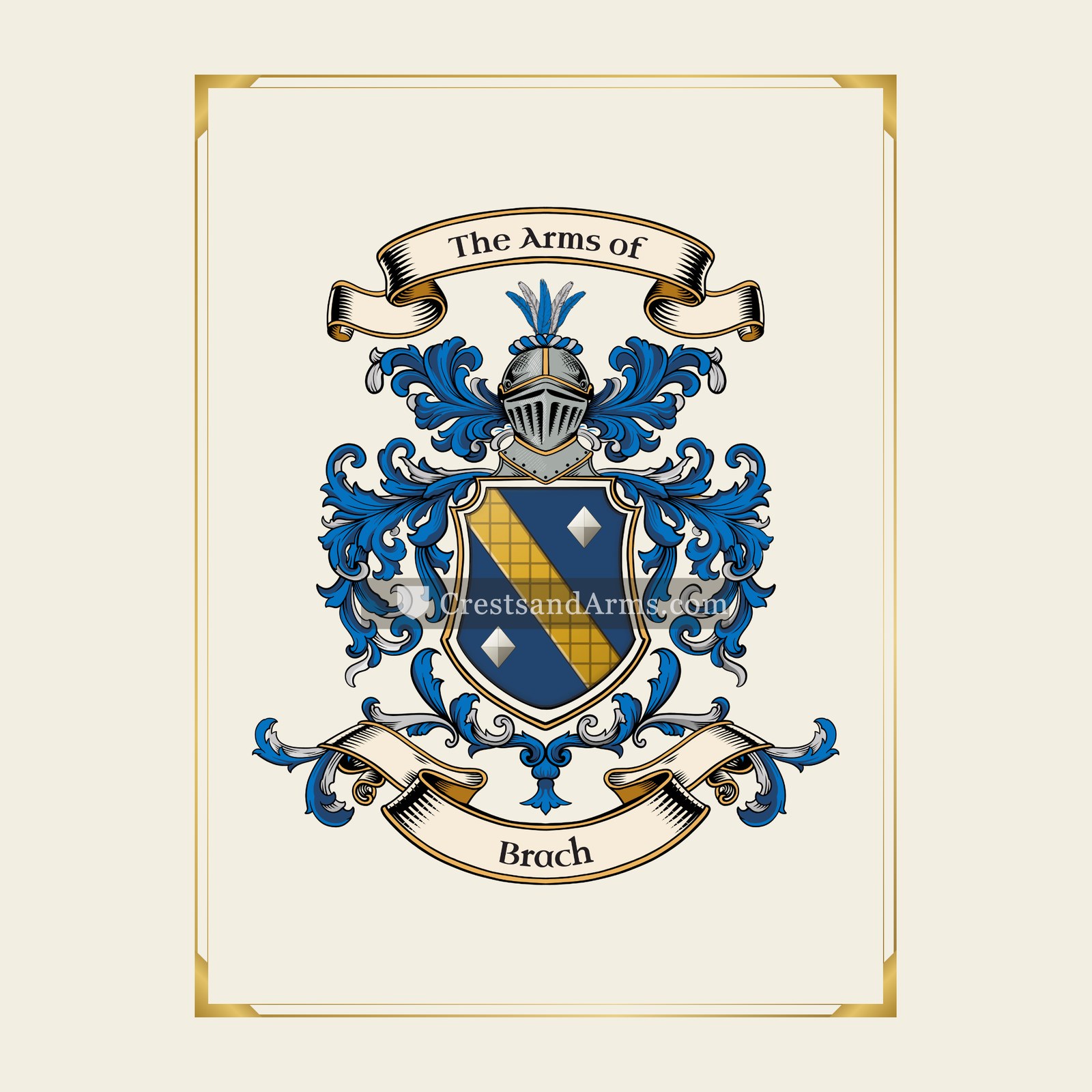 With gold border