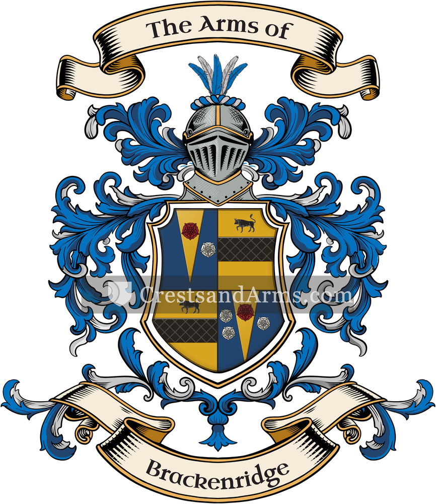 The Brackenridge coat of arms, drawn from the recorded blazon