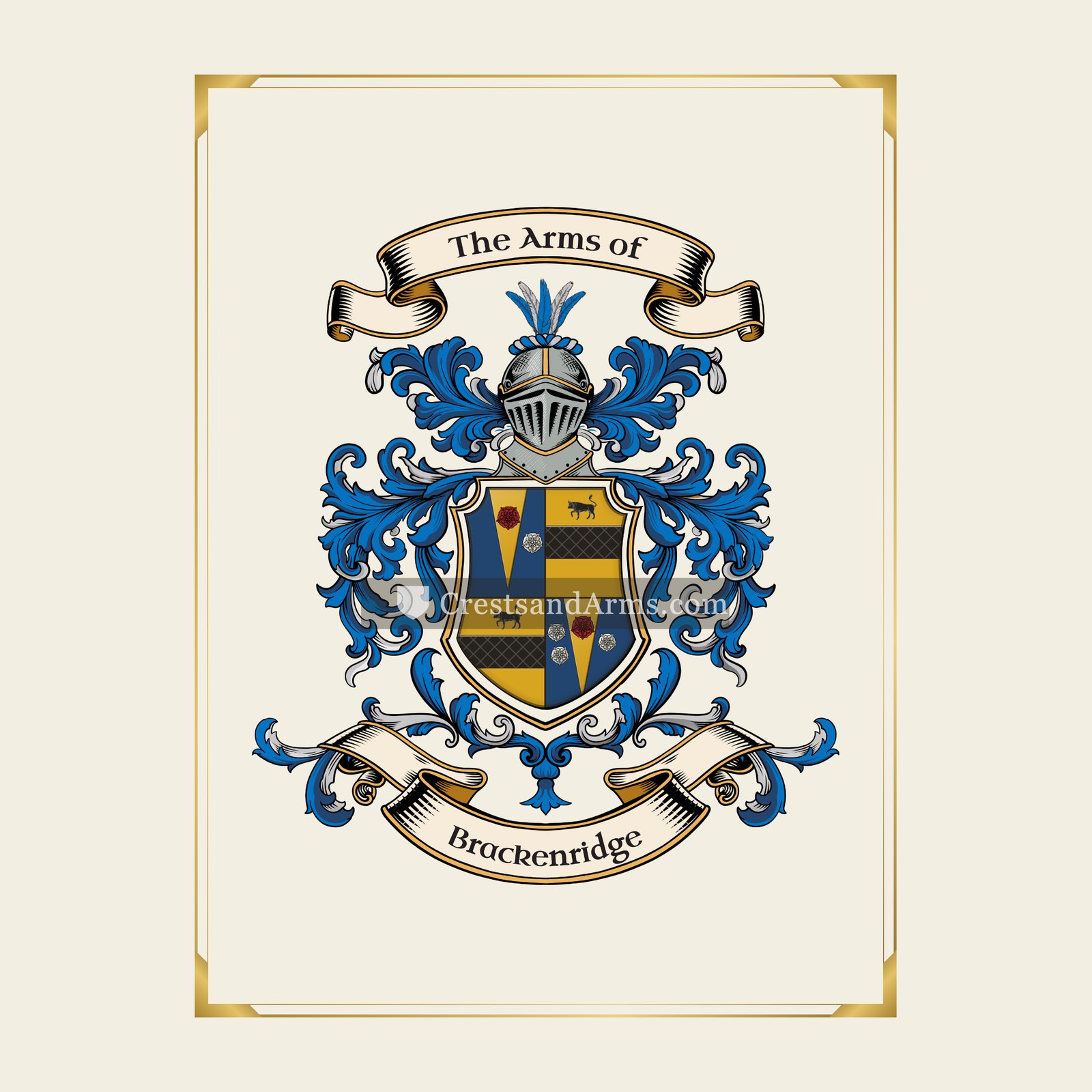With gold border