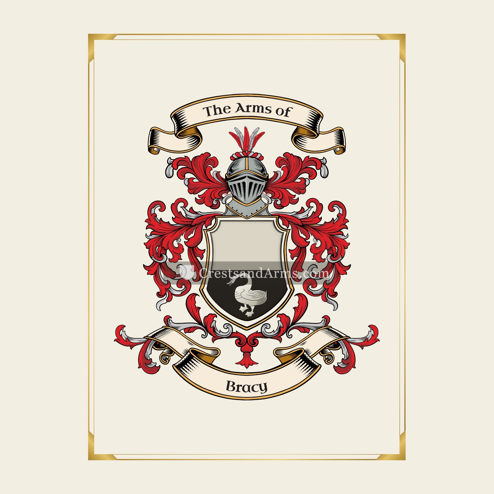 With gold border