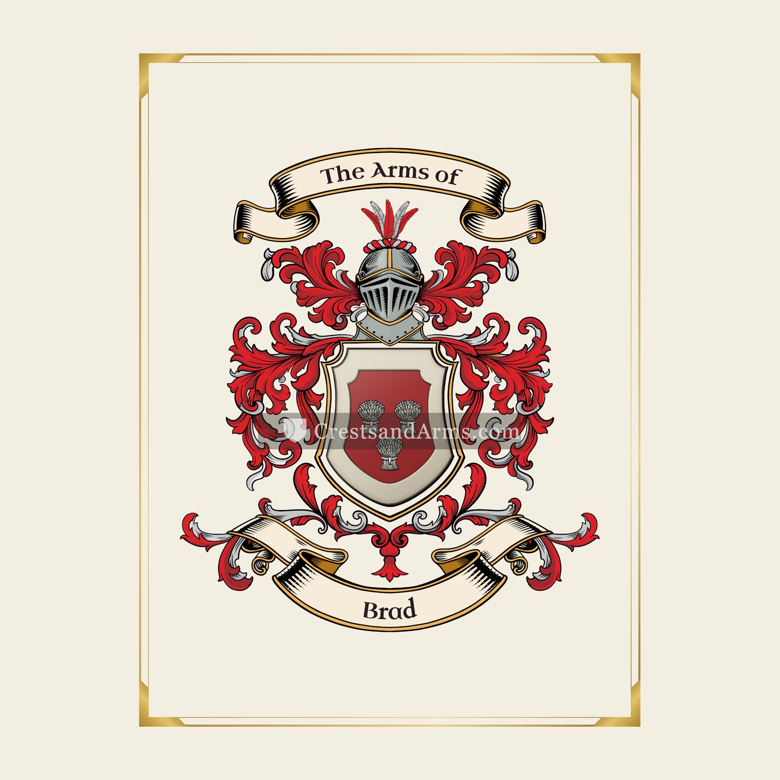 With gold border