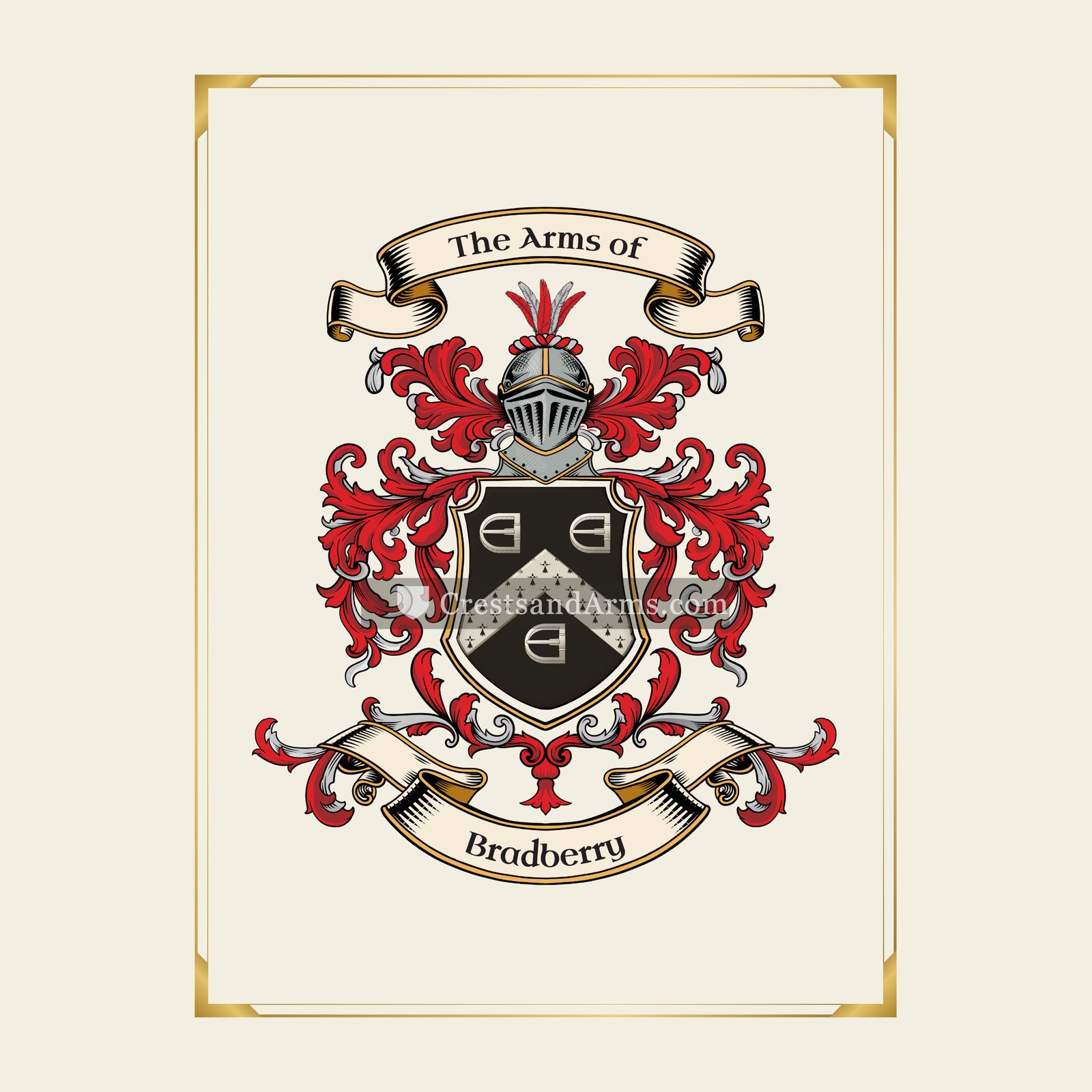 With gold border